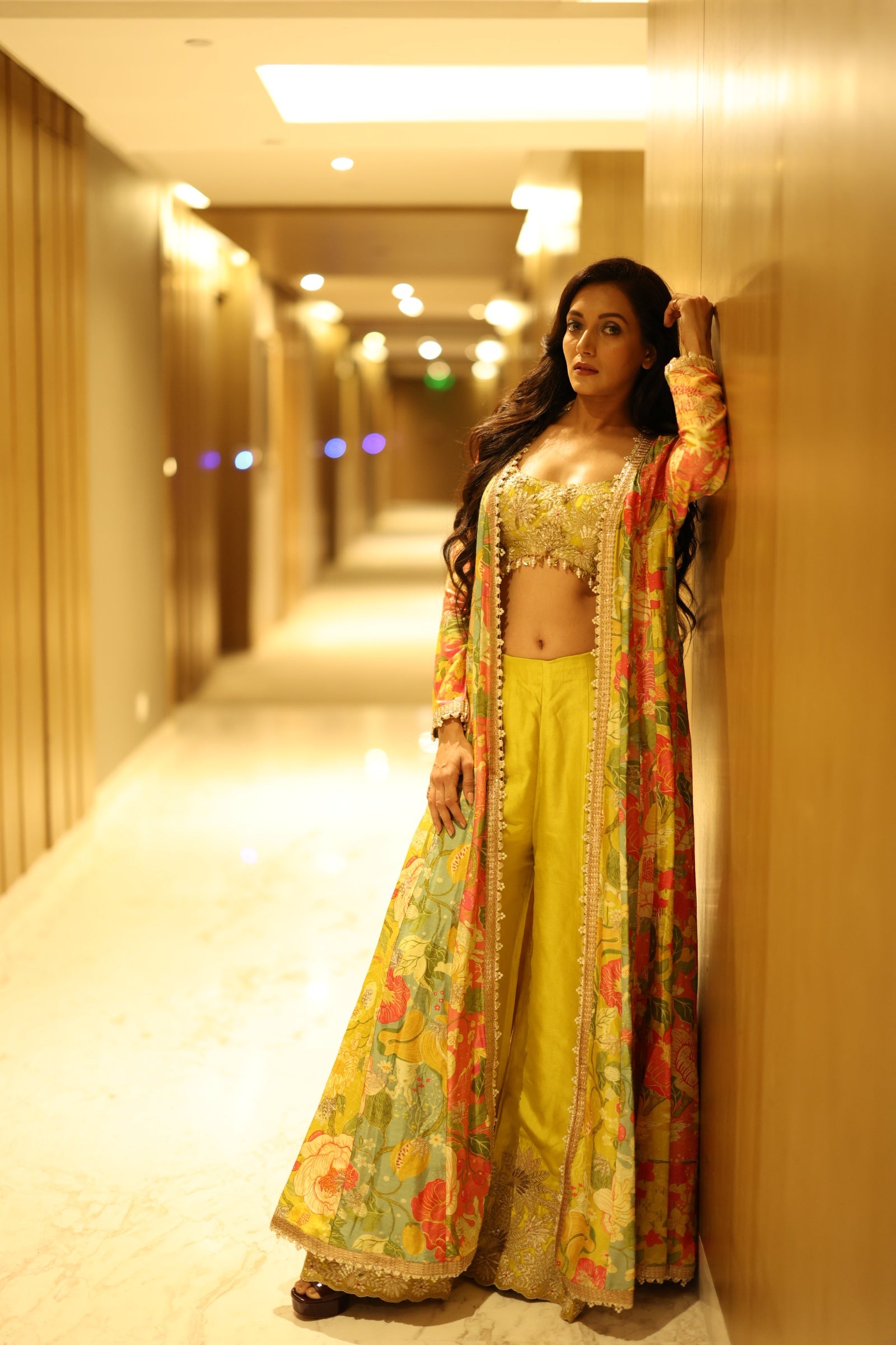 Parul Jacket Pant Set Yellow Jacket Multicolour