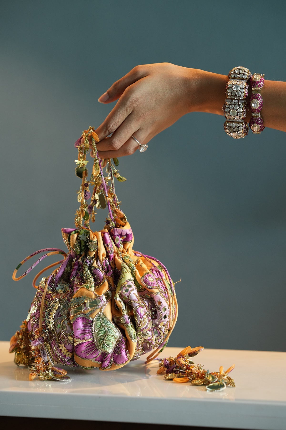 Kesar Embroidered Potli