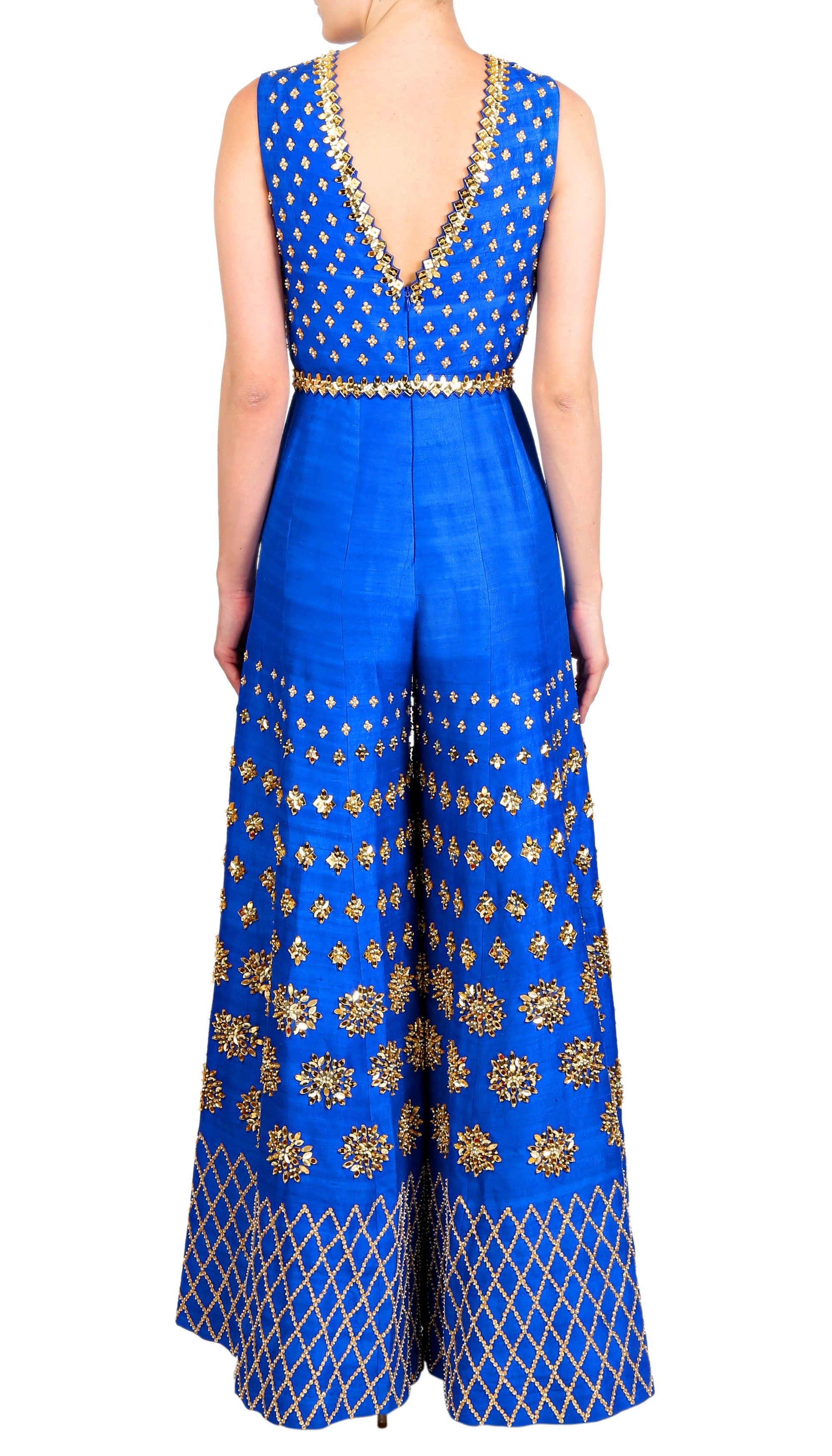 Diva Dreams - Electric Blue Embellished Jumpsuit