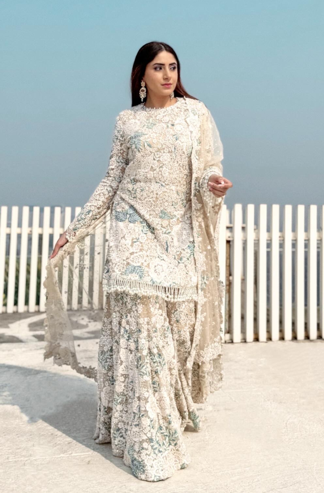 Aashna Shroff In Nude Floral Sharara Set