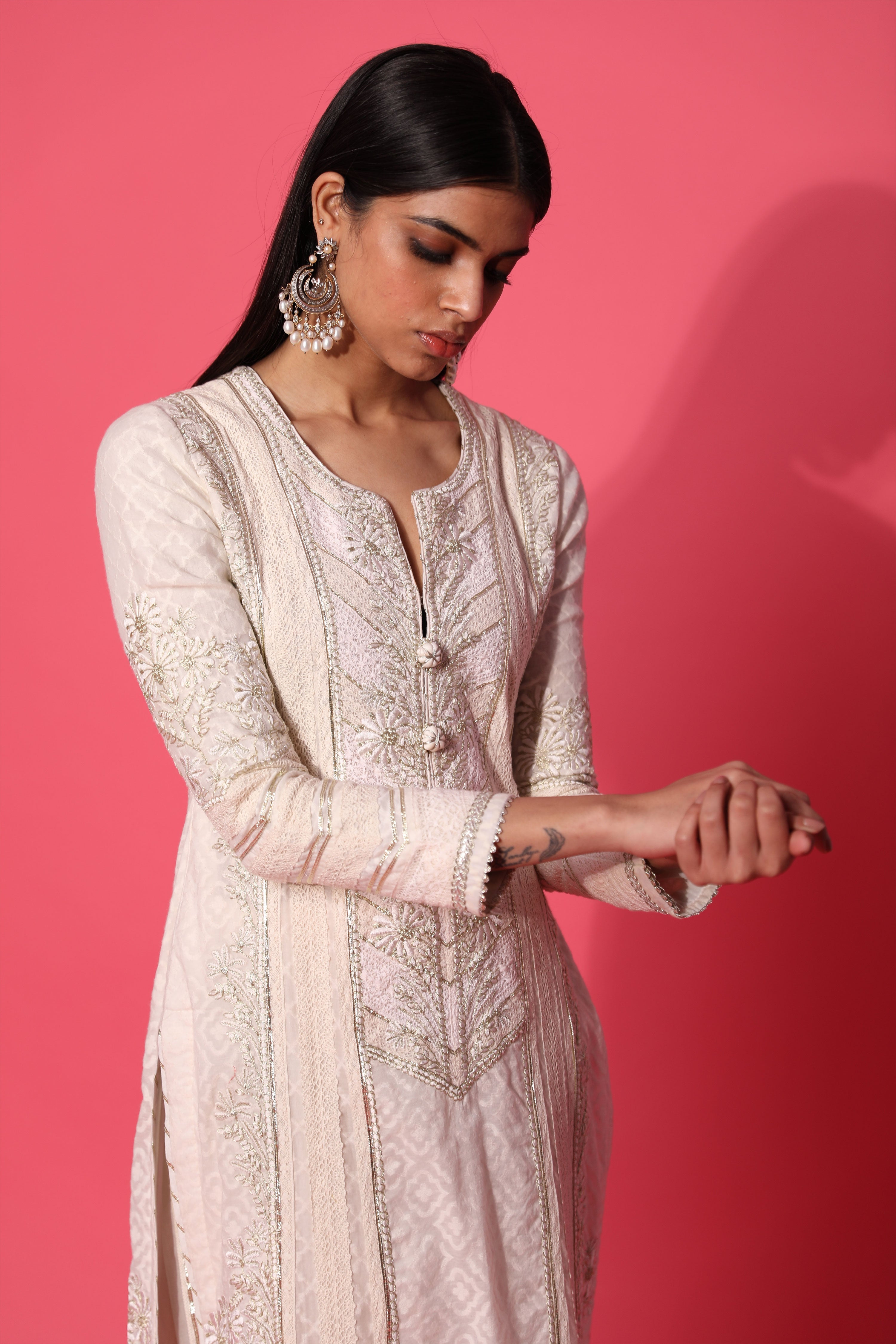 Jamdani Long Kurta With Pants