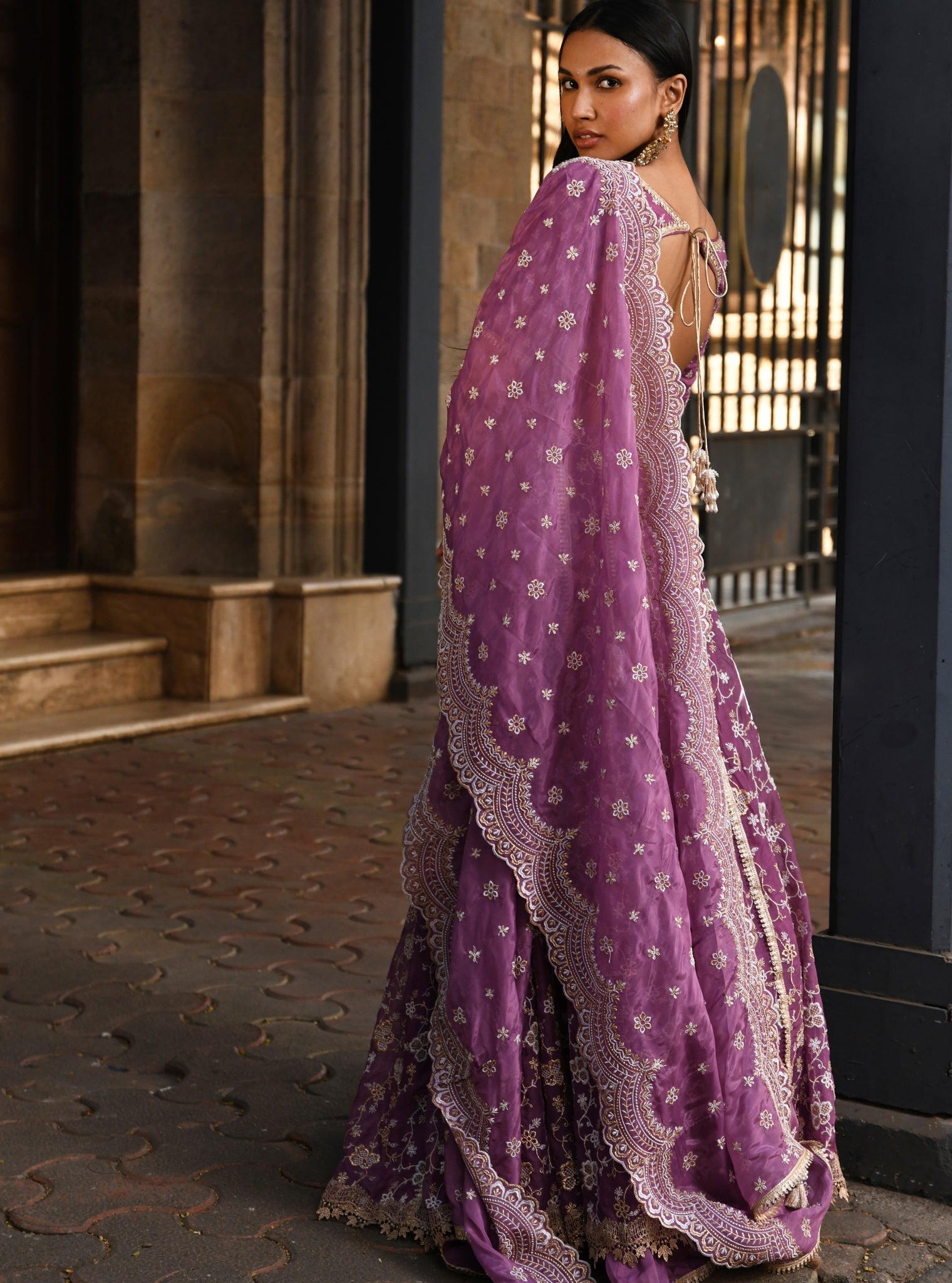 Mulmul Organza Bimli Lilac Lehenga With Mulmul Luxe Silk Bimli Lilac Dupatta