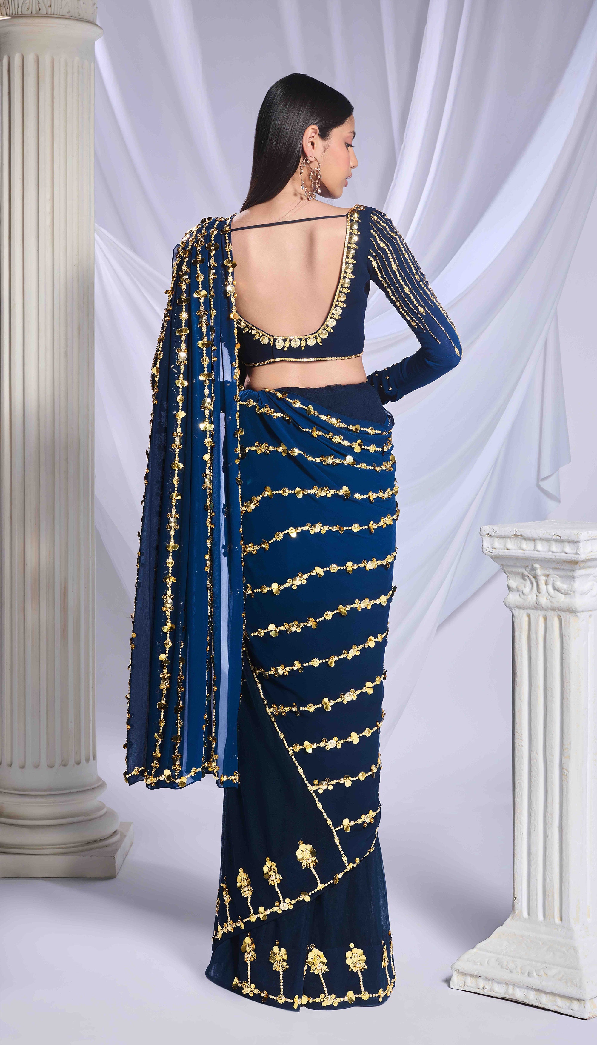 Midnight Marina Saree Set