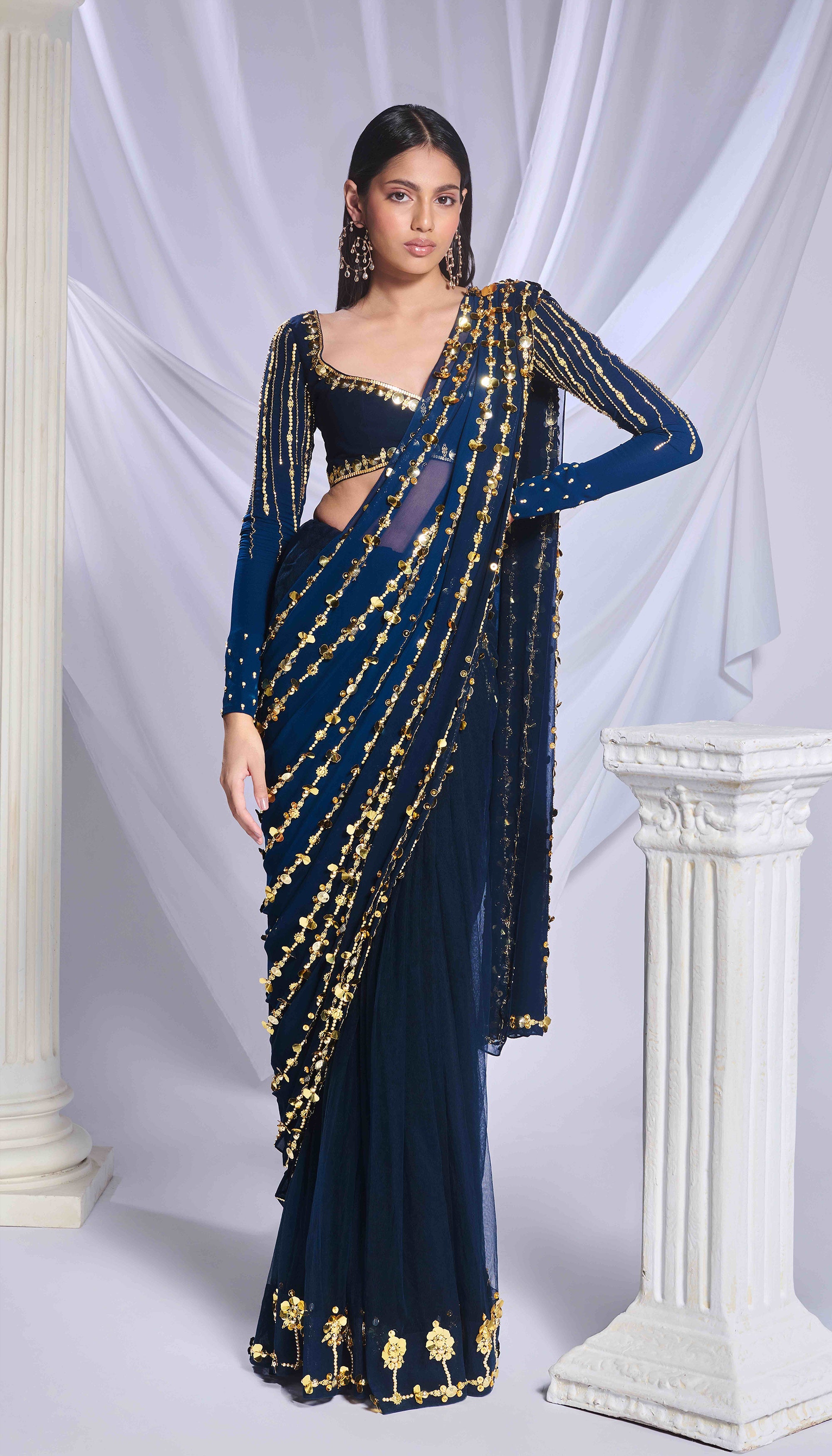 Midnight Marina Saree Set