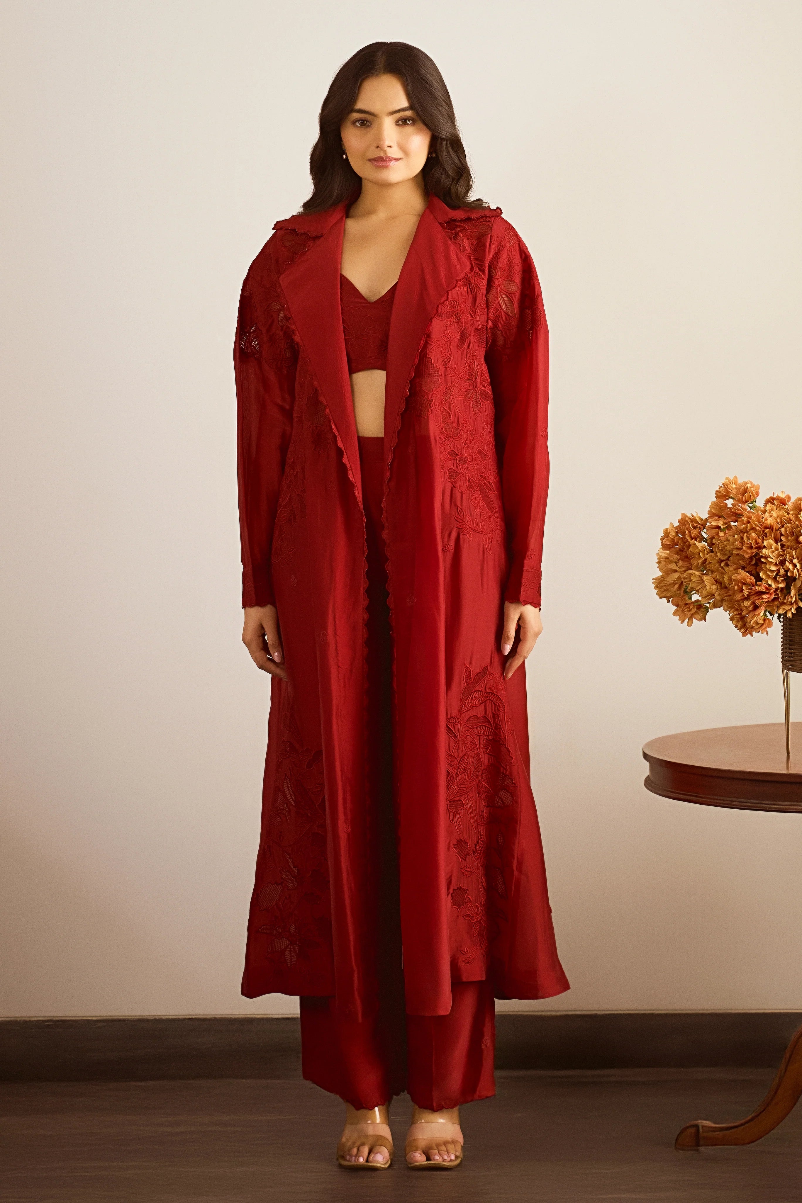 Antoinette Jacket Set – Crimson