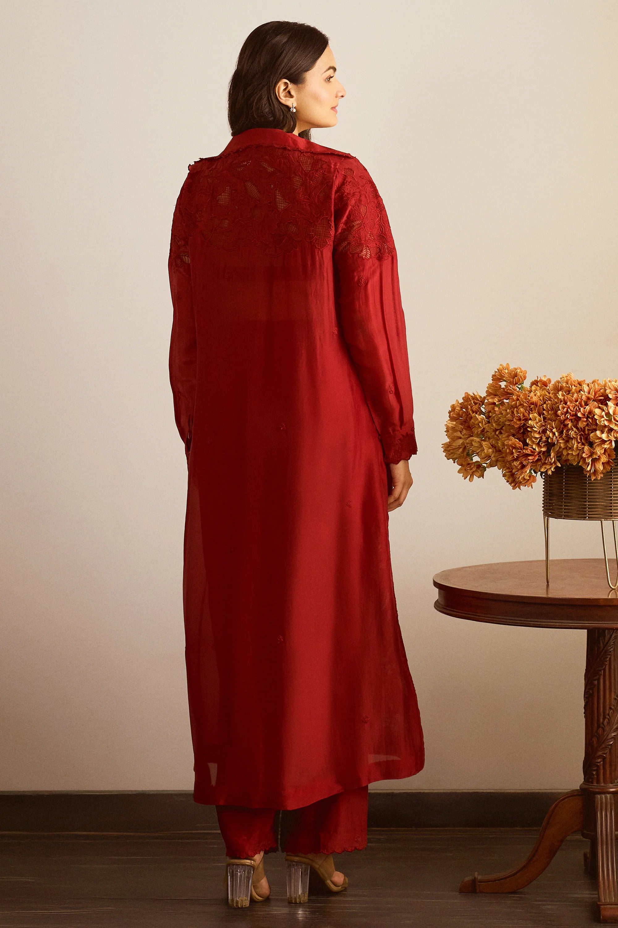 Antoinette Jacket Set – Crimson