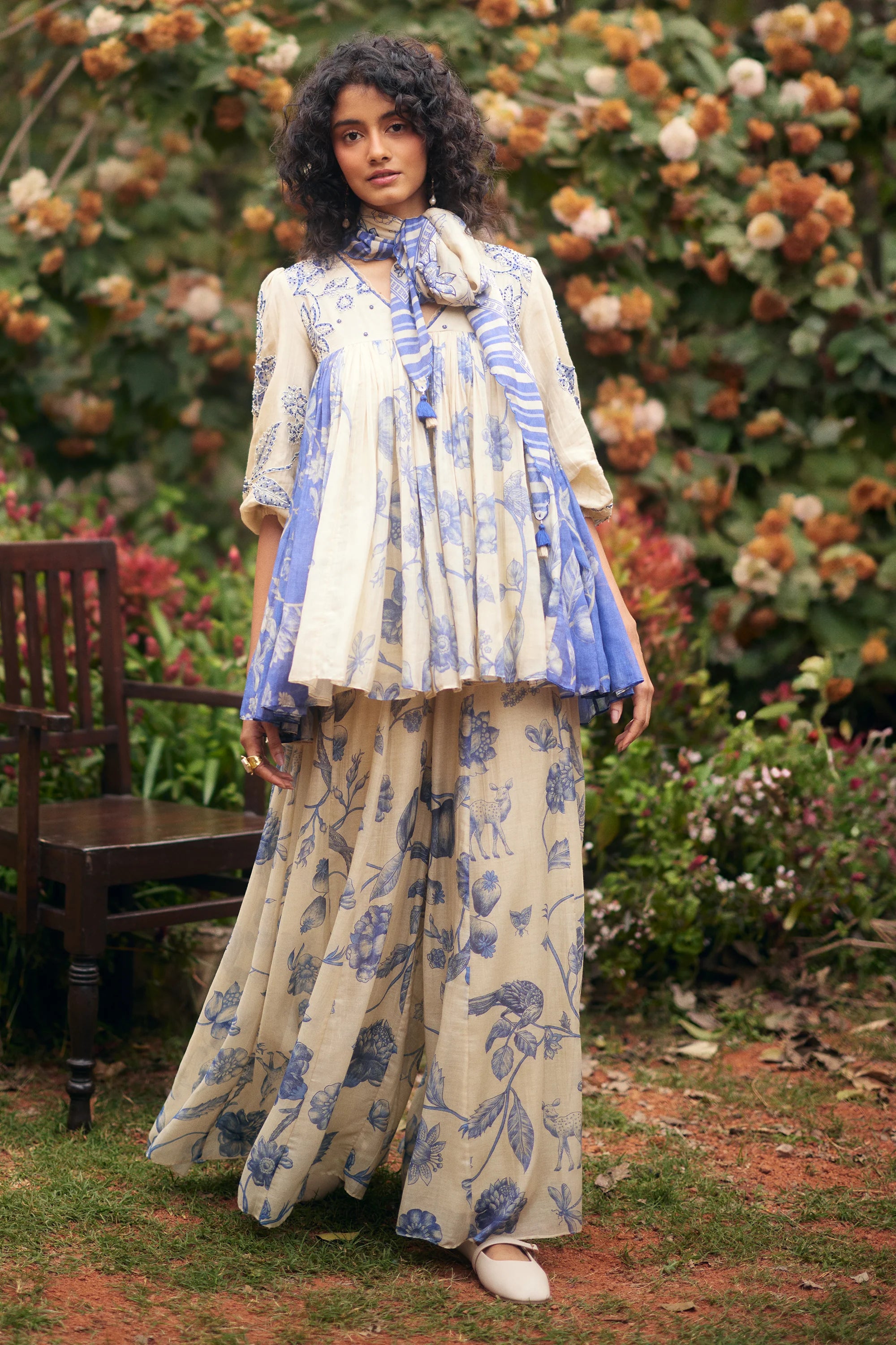 Azure Peplum Set