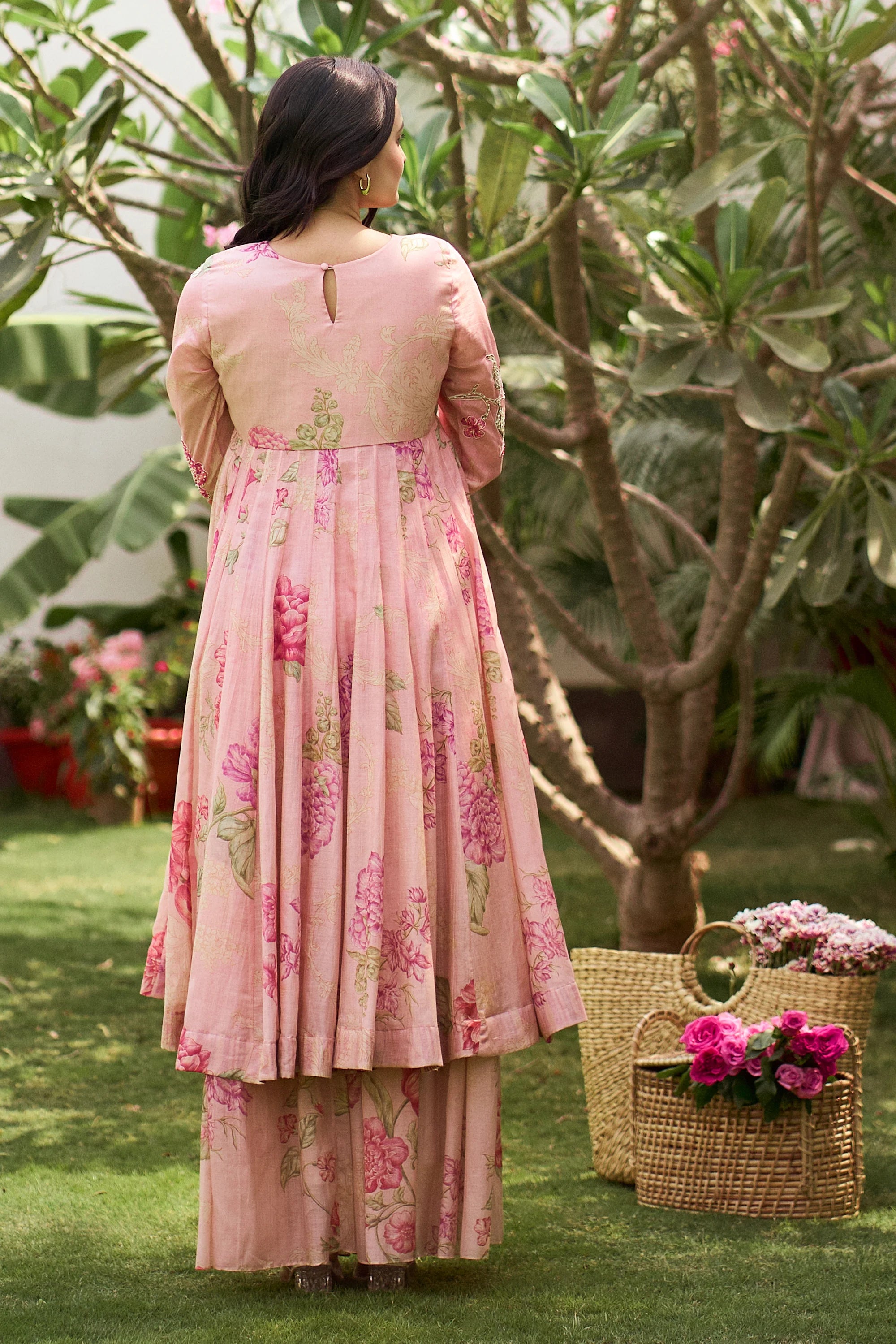 Indigo Anarkali Set