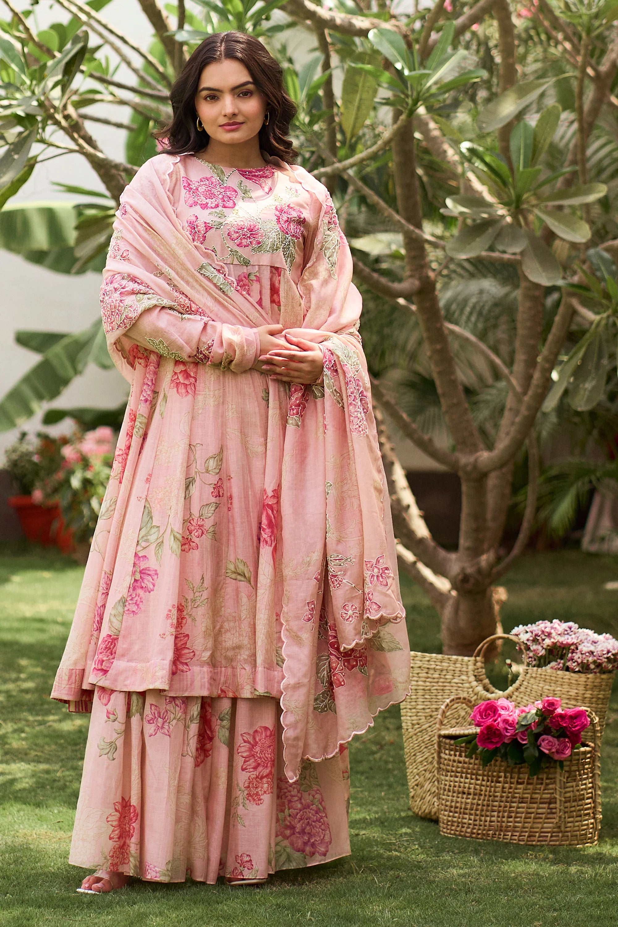 Indigo Anarkali Set