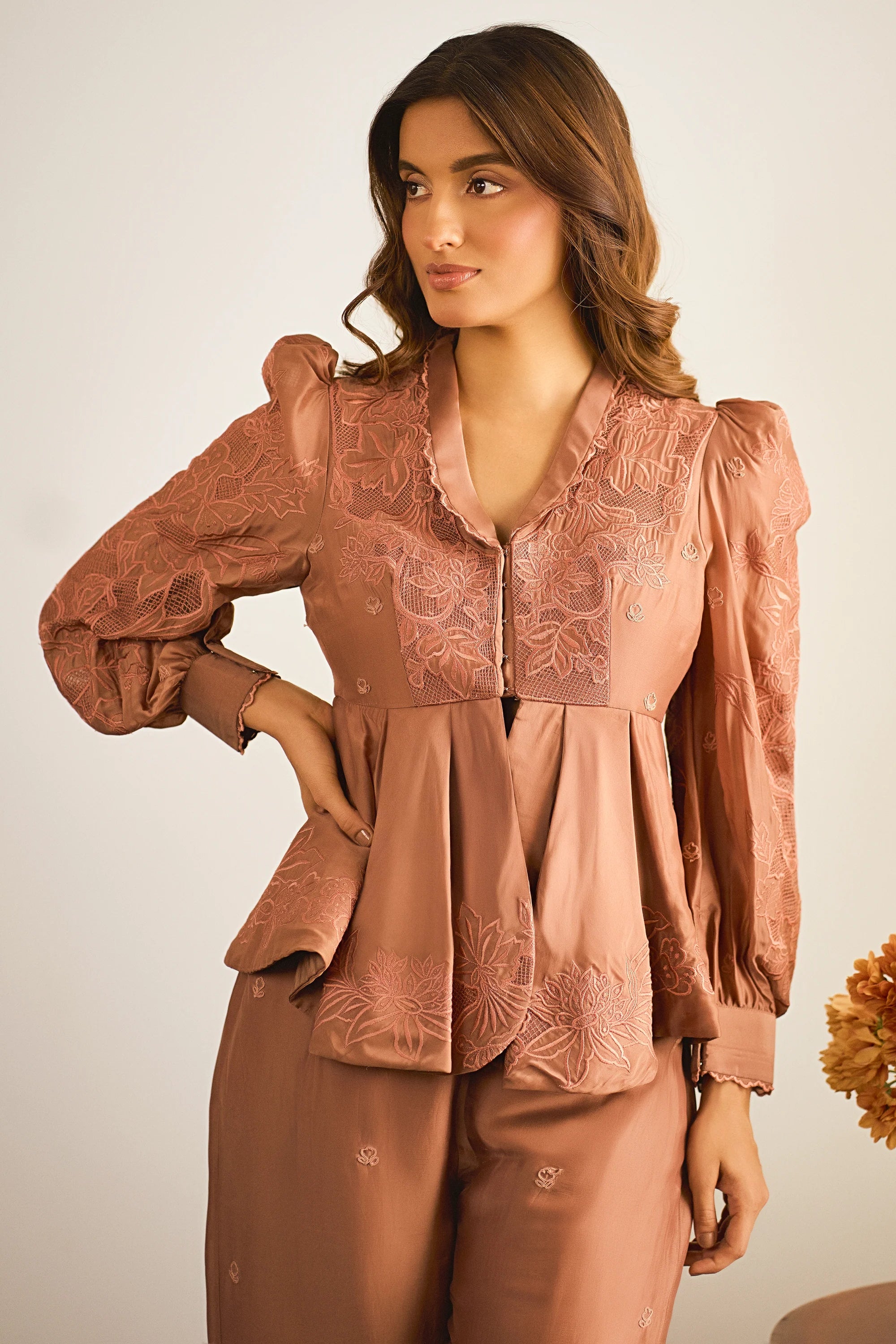 Dove Peplum Set