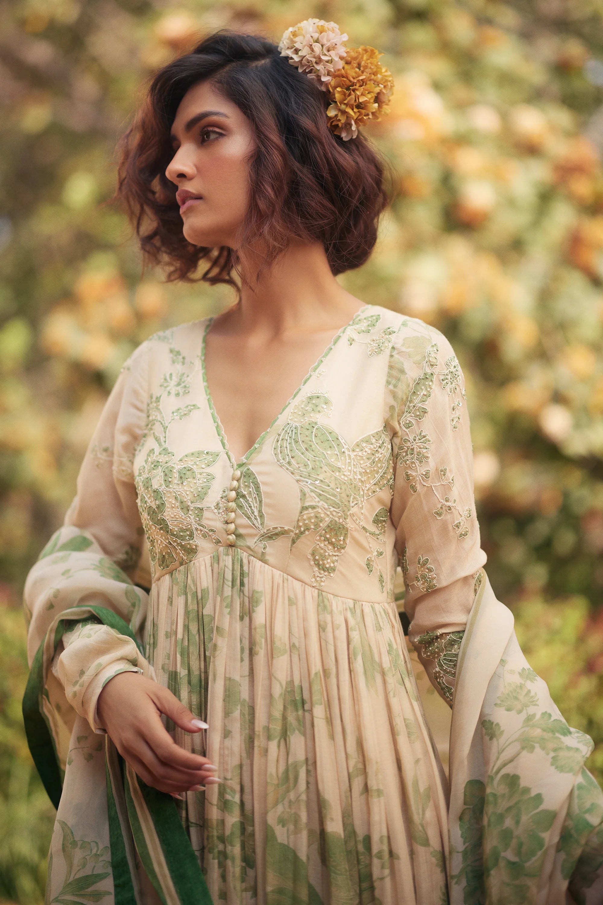 Fern Anarkali Set