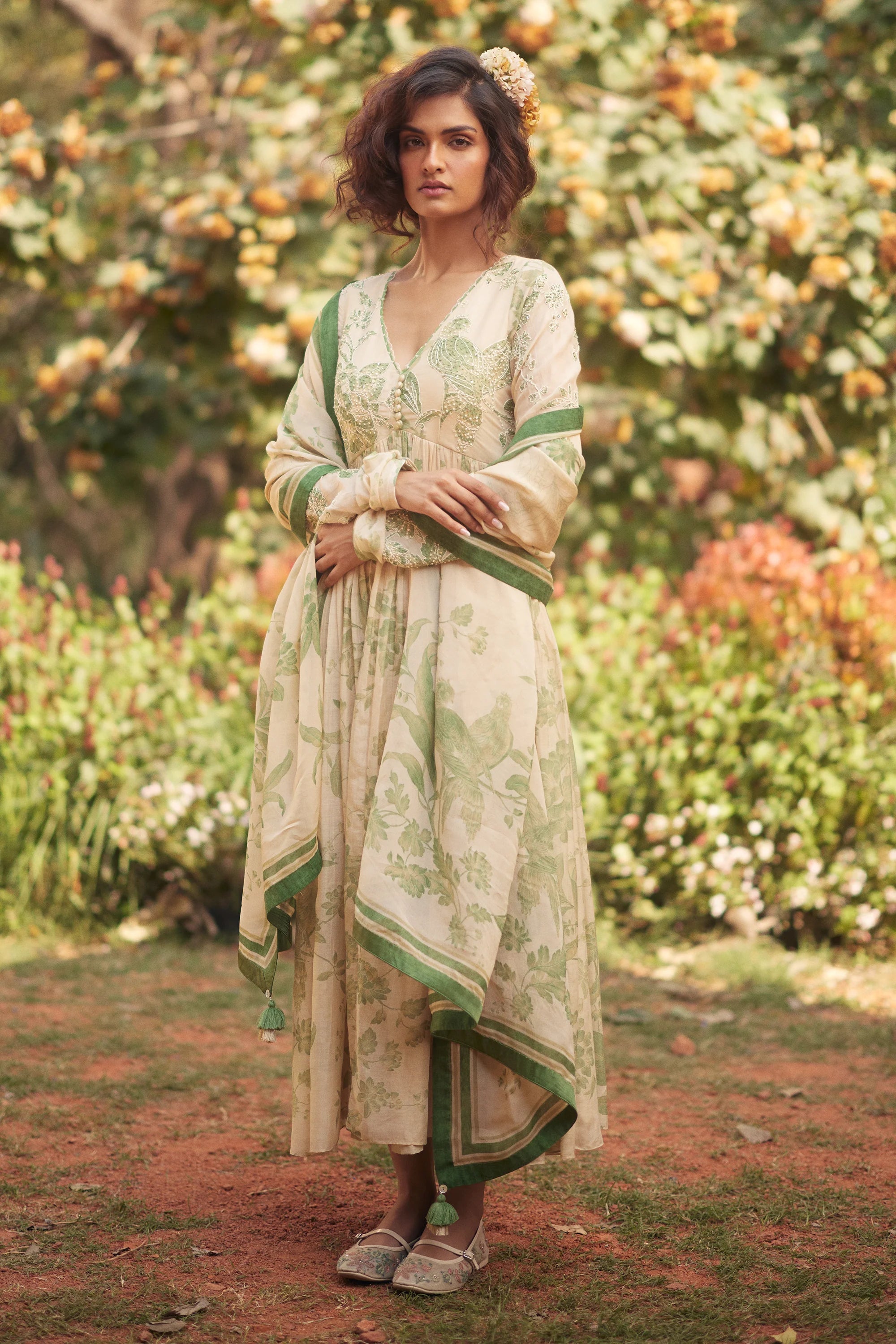 Fern Anarkali Set