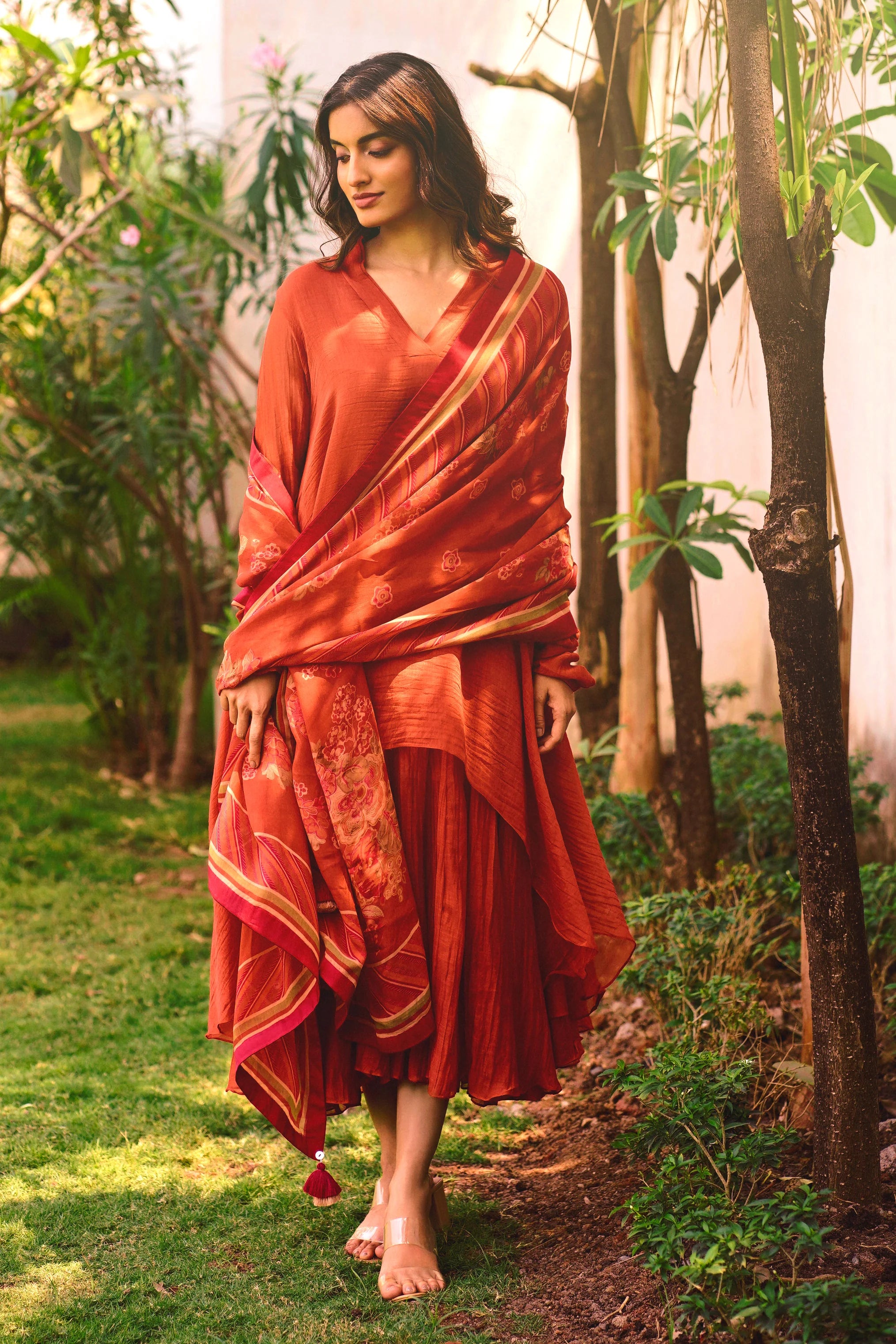 Peyton Kurta Set – Vermillion