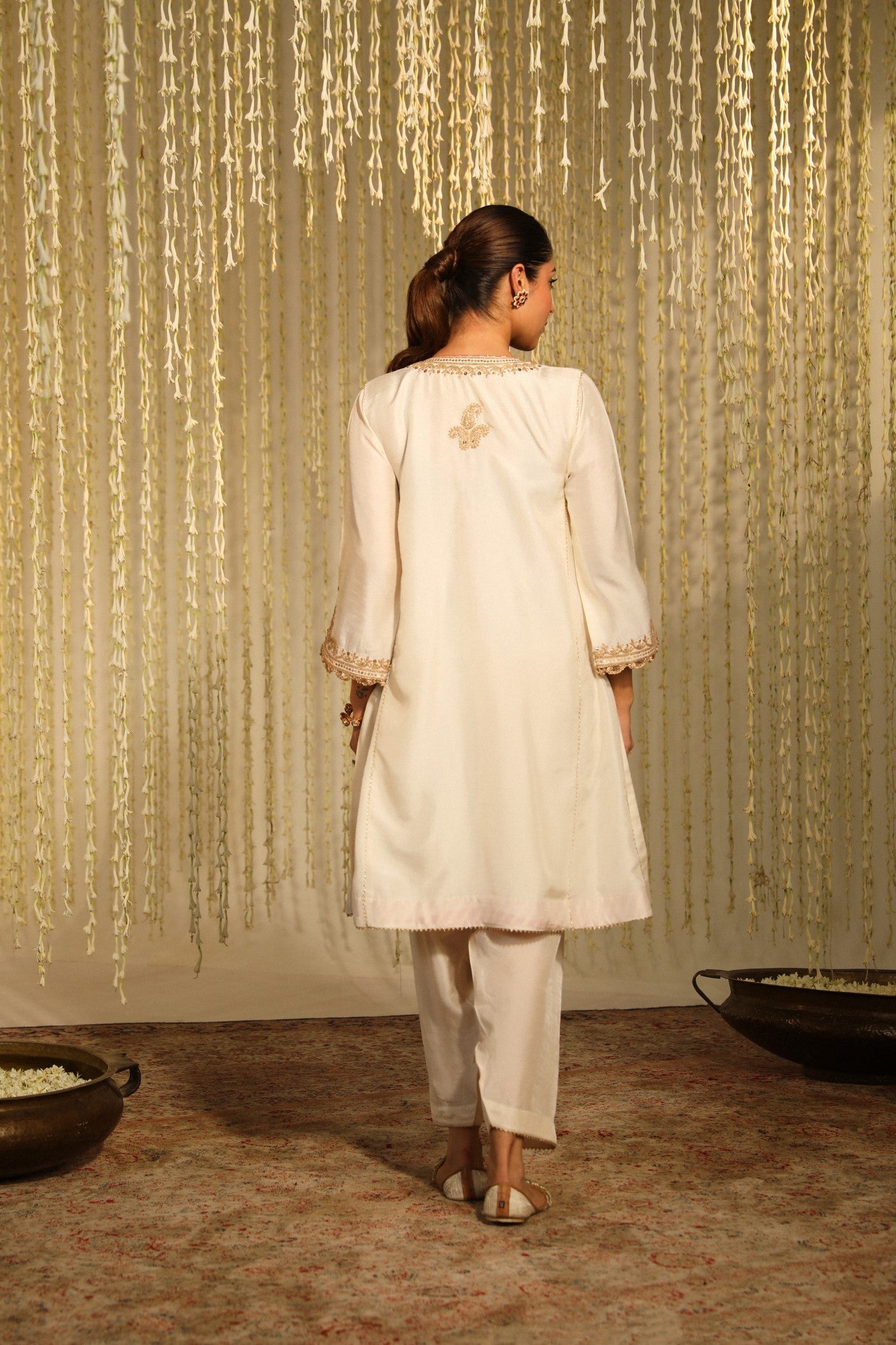 Meher - Daisy Ivory Short Choga With Salwar