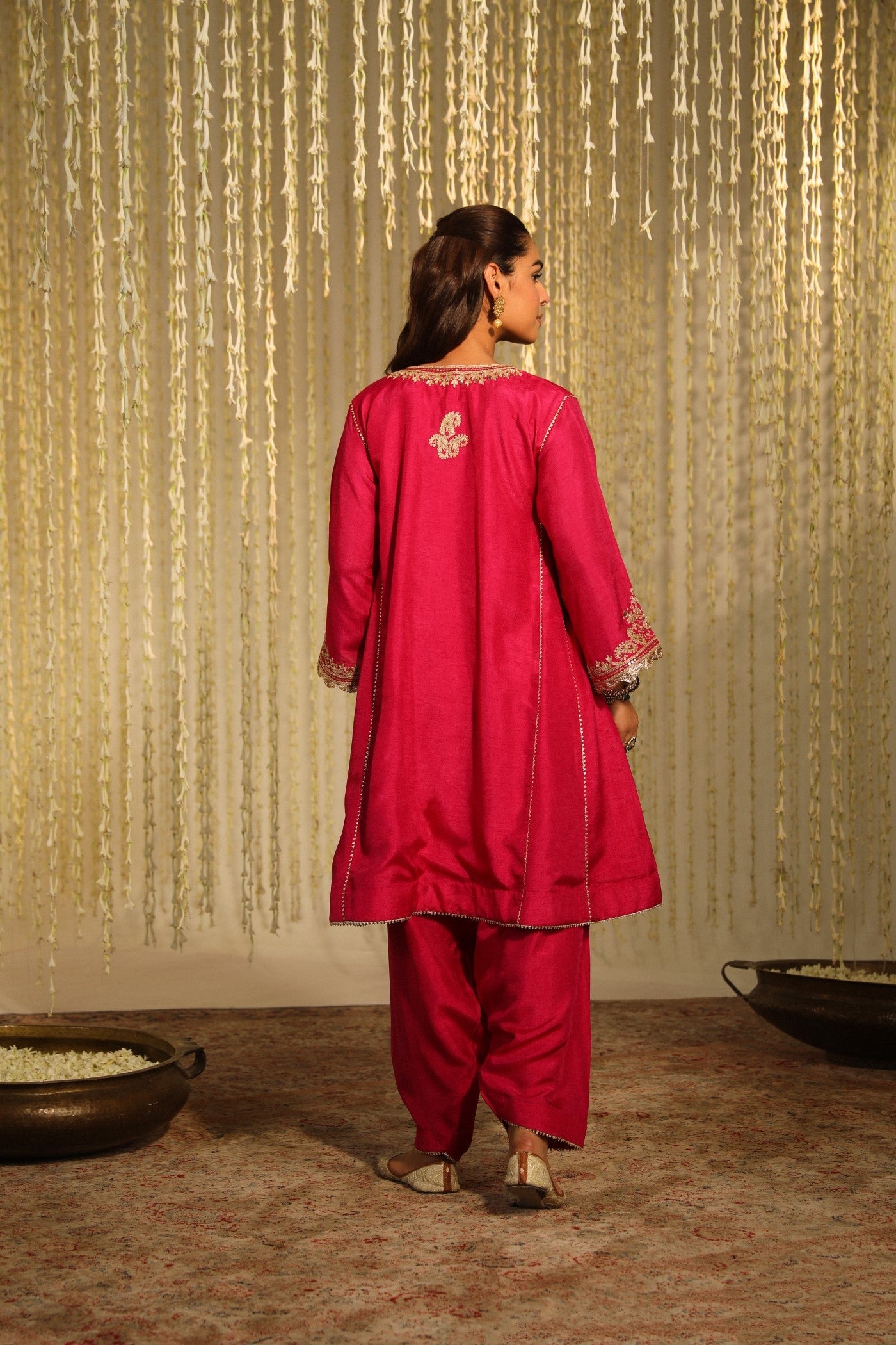 Meher - Hot Pink Short Choga With Salwar