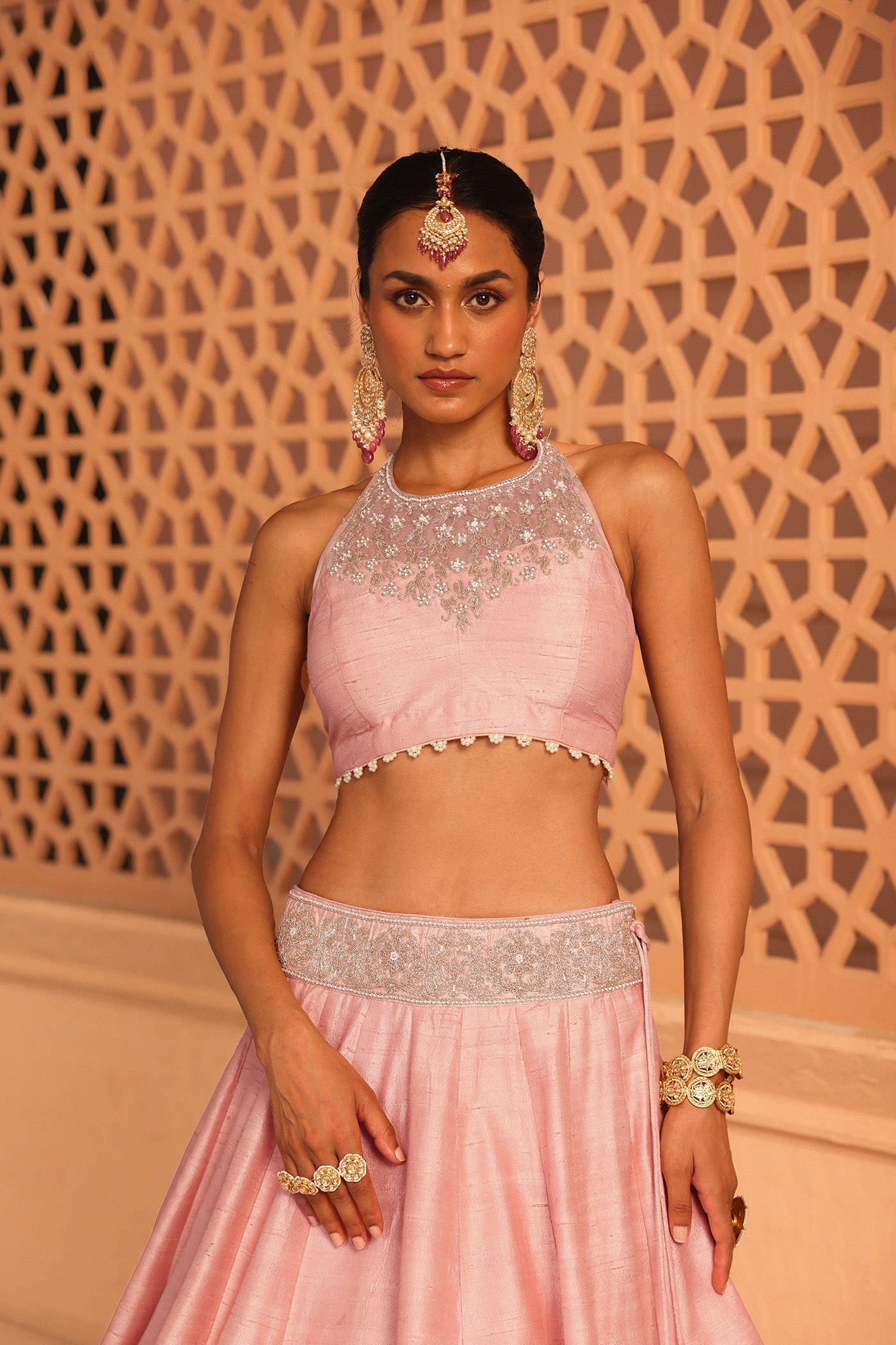 Humeyra - Rosepink Lehenga With Blouse And Dupatta