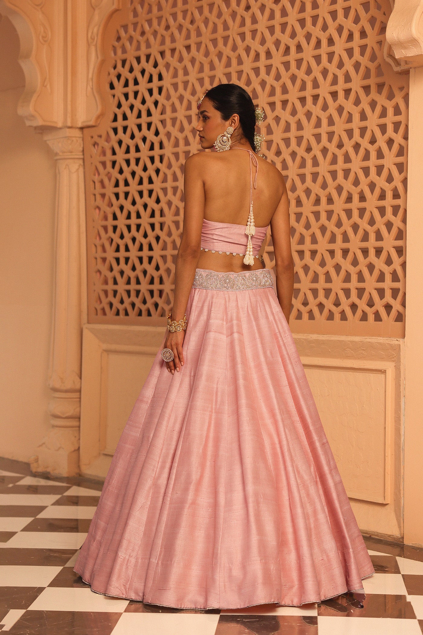 Humeyra - Rosepink Lehenga With Blouse And Dupatta