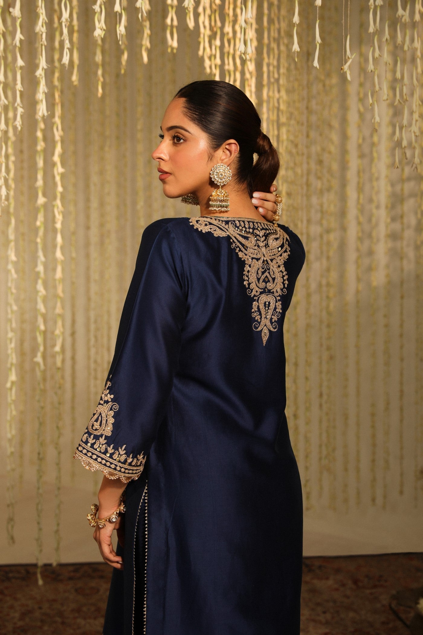 Amayra - Deep Blue Short Kurta With Dhoti