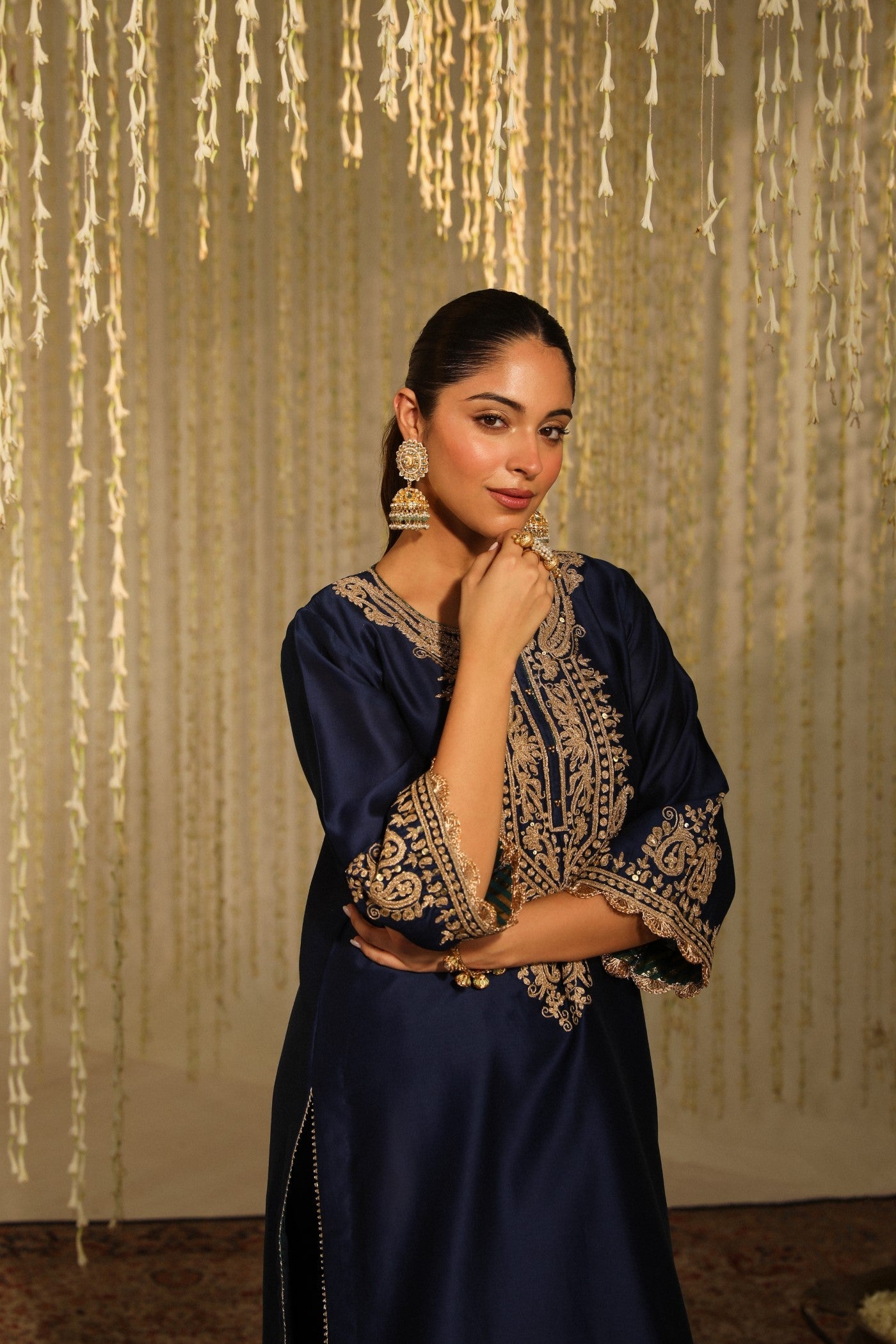Amayra - Deep Blue Short Kurta With Dhoti