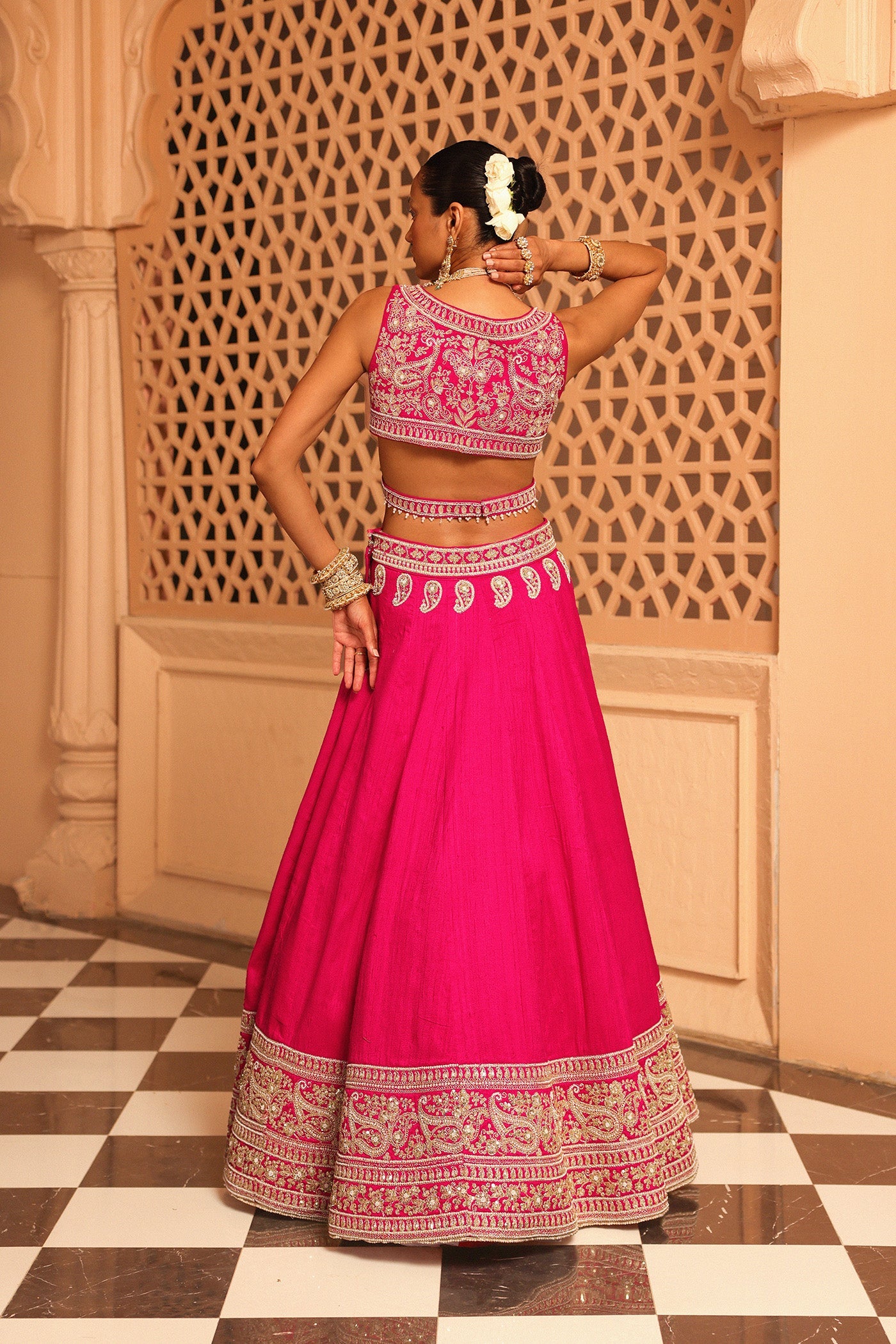 Ilma - Hotpink Lehenga With Blouse And Dupatta