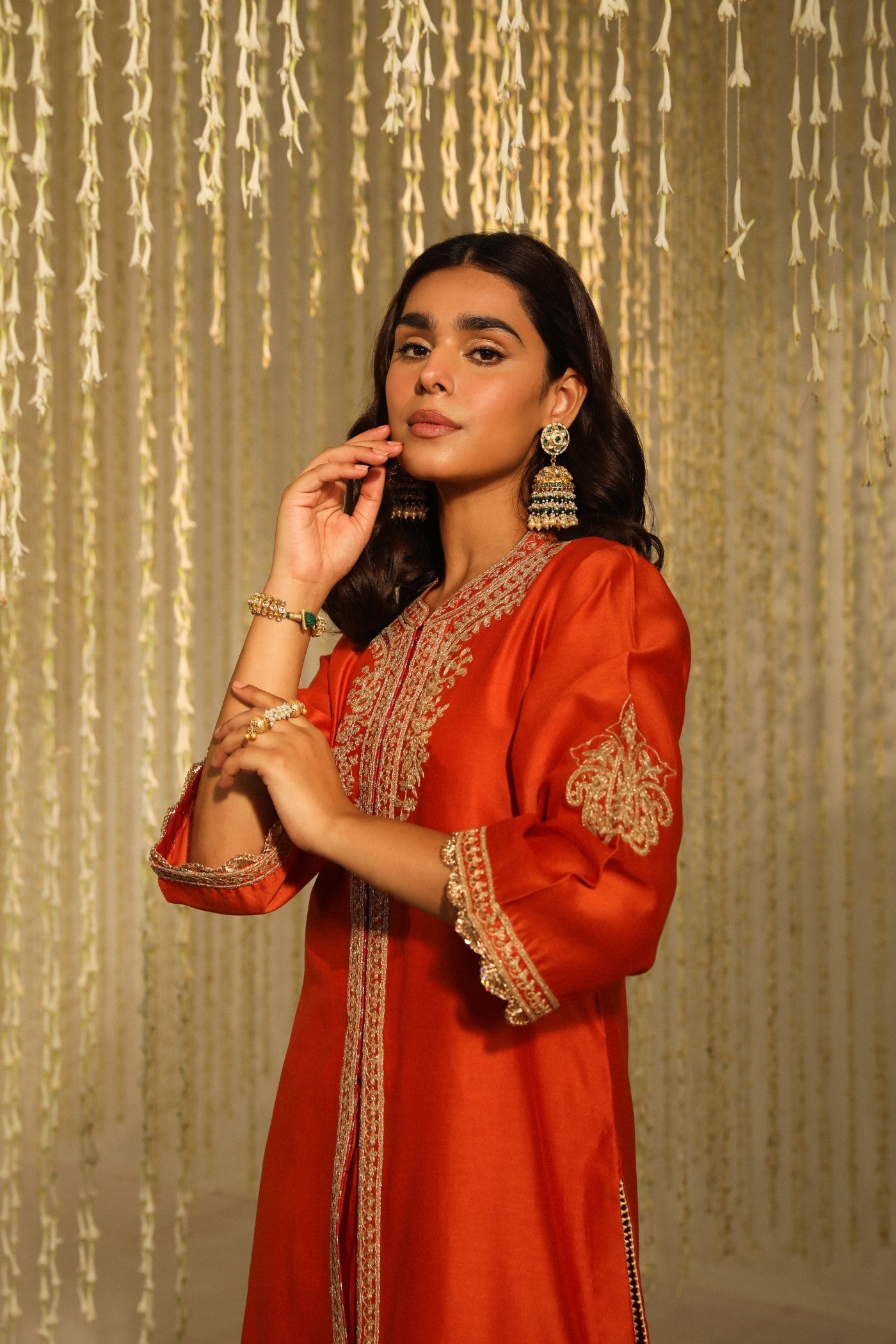 Gulbano - Burnt Orange Short Kurta With Dhoti