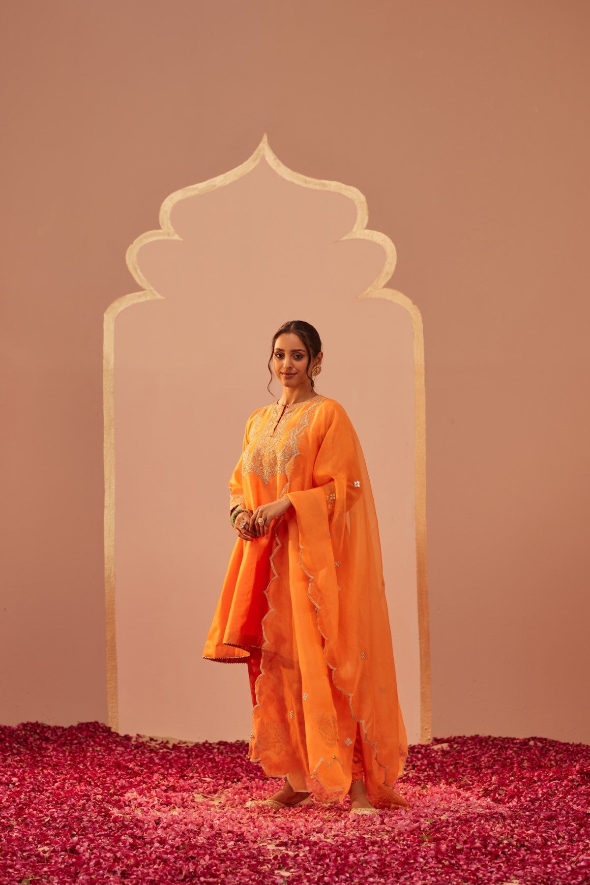 Aymra - Tangerine Orange Kurta Set