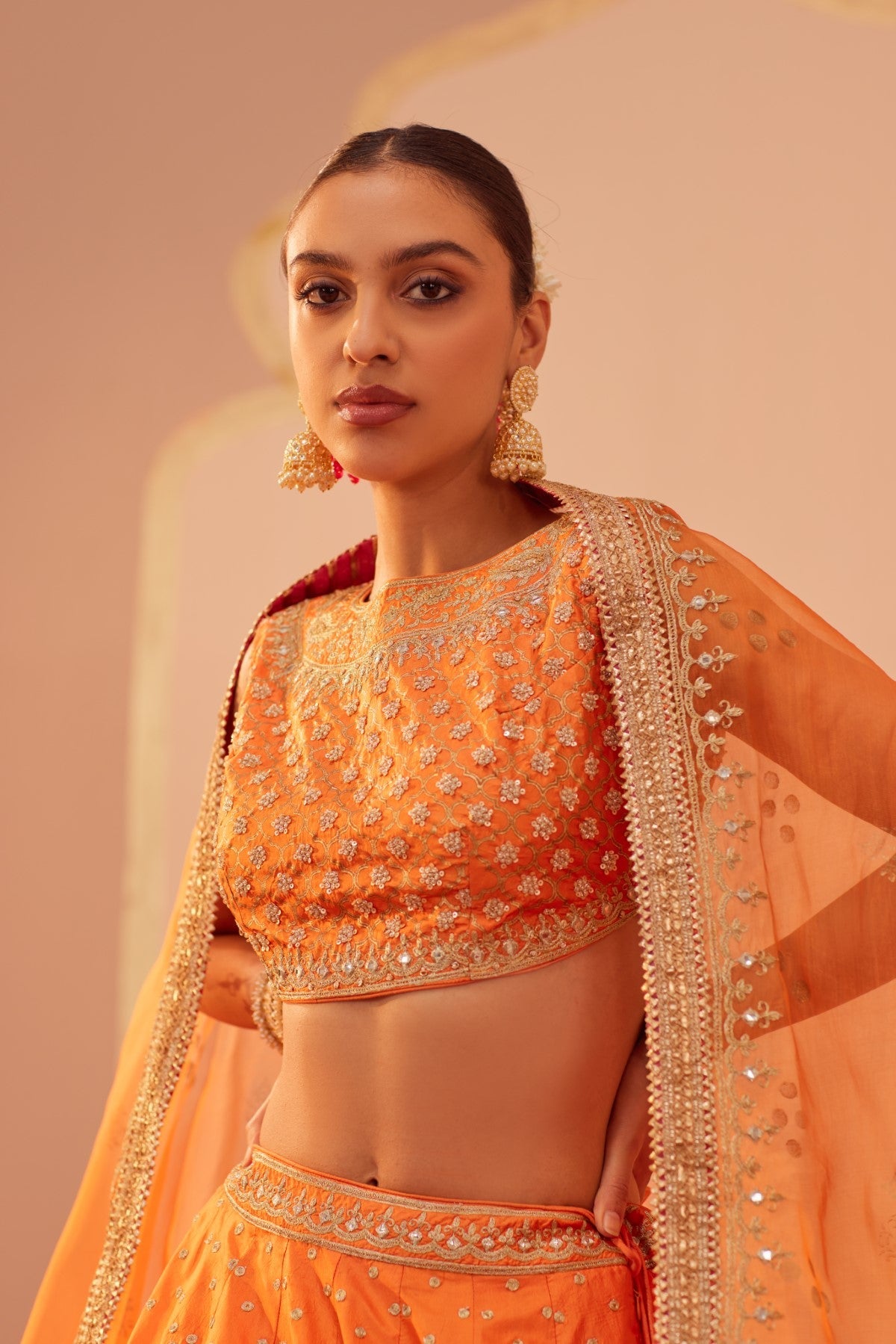 Tanisha- Tangerine Orange Lehenga Set