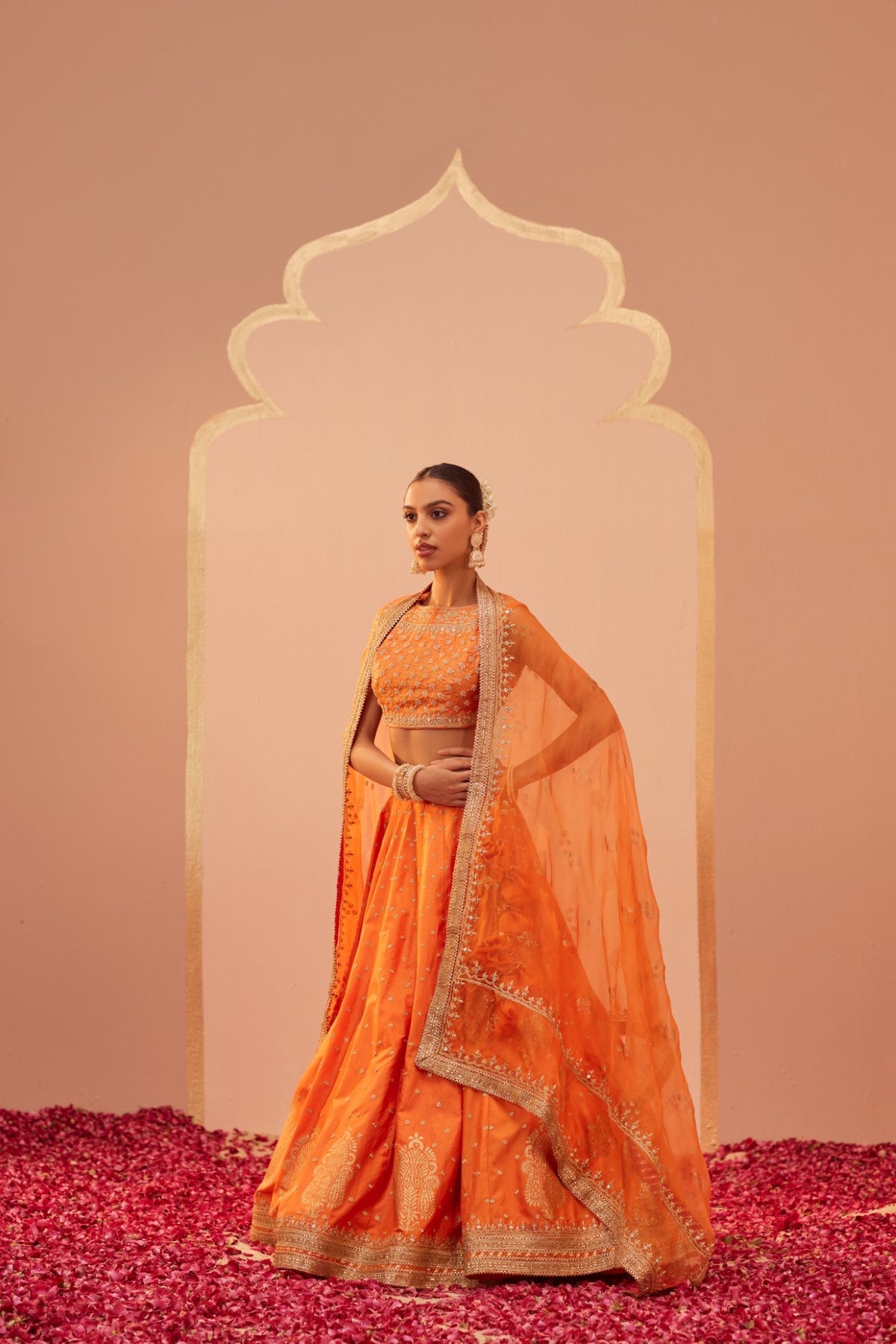 Tanisha- Tangerine Orange Lehenga Set