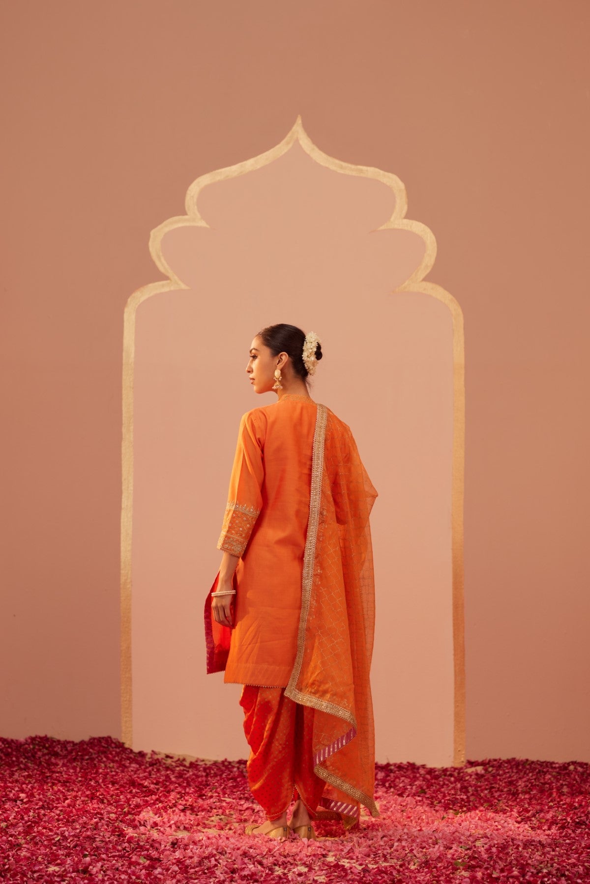 Faheeda - Tangerine Orange Kurta Set