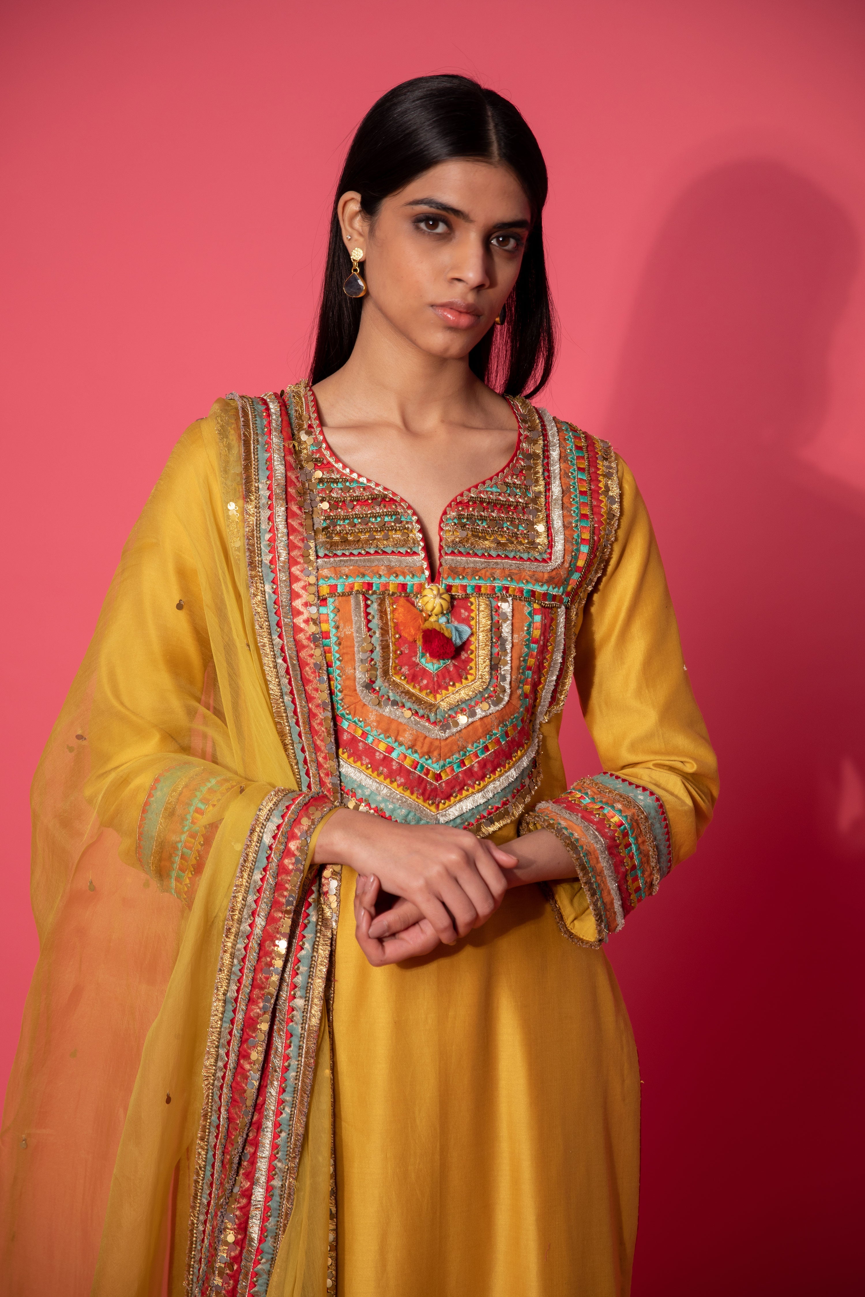Sugandha Long Kurta With Wide Straight Pants