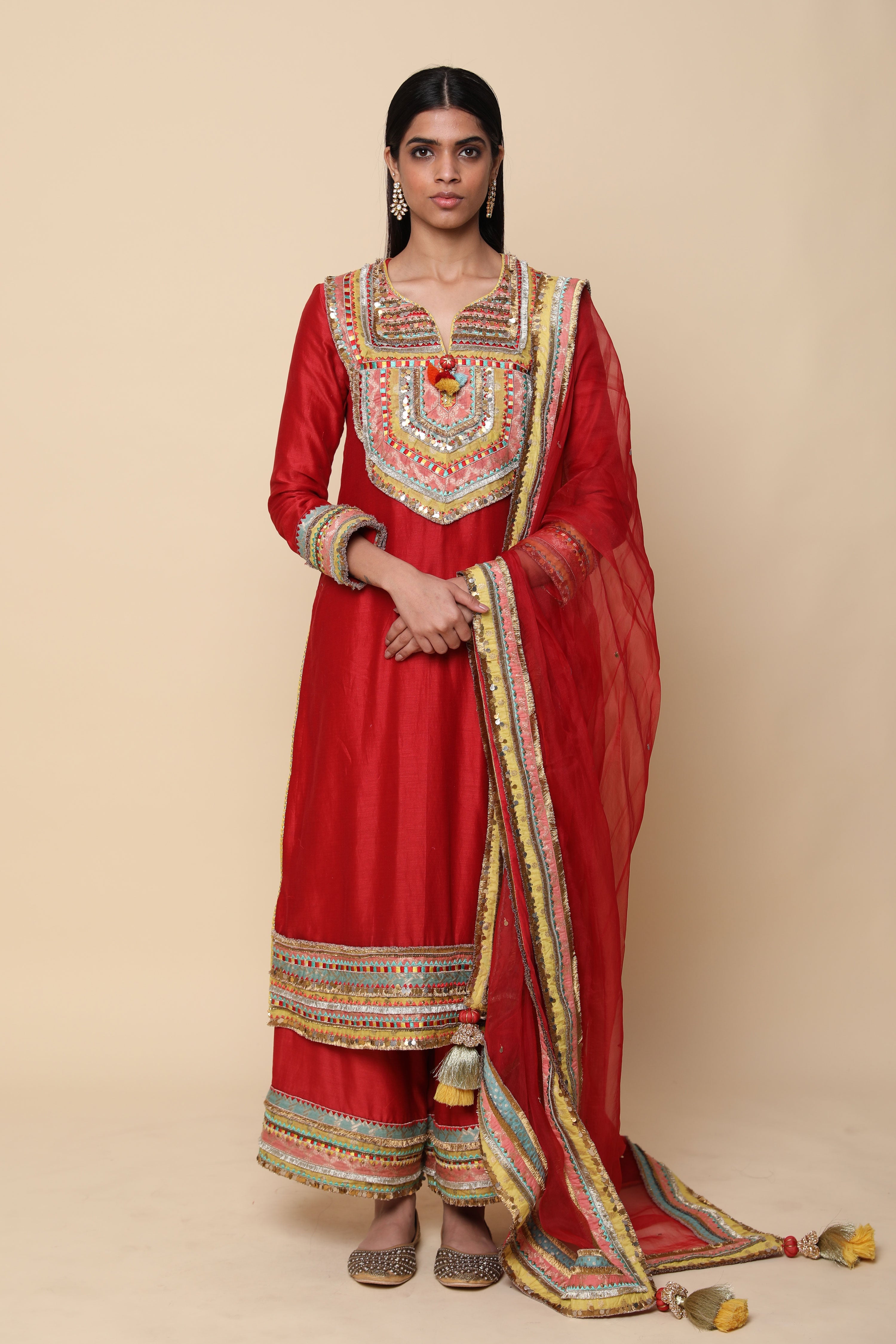 Sugandha Long Kurta With Wide Straight Pants