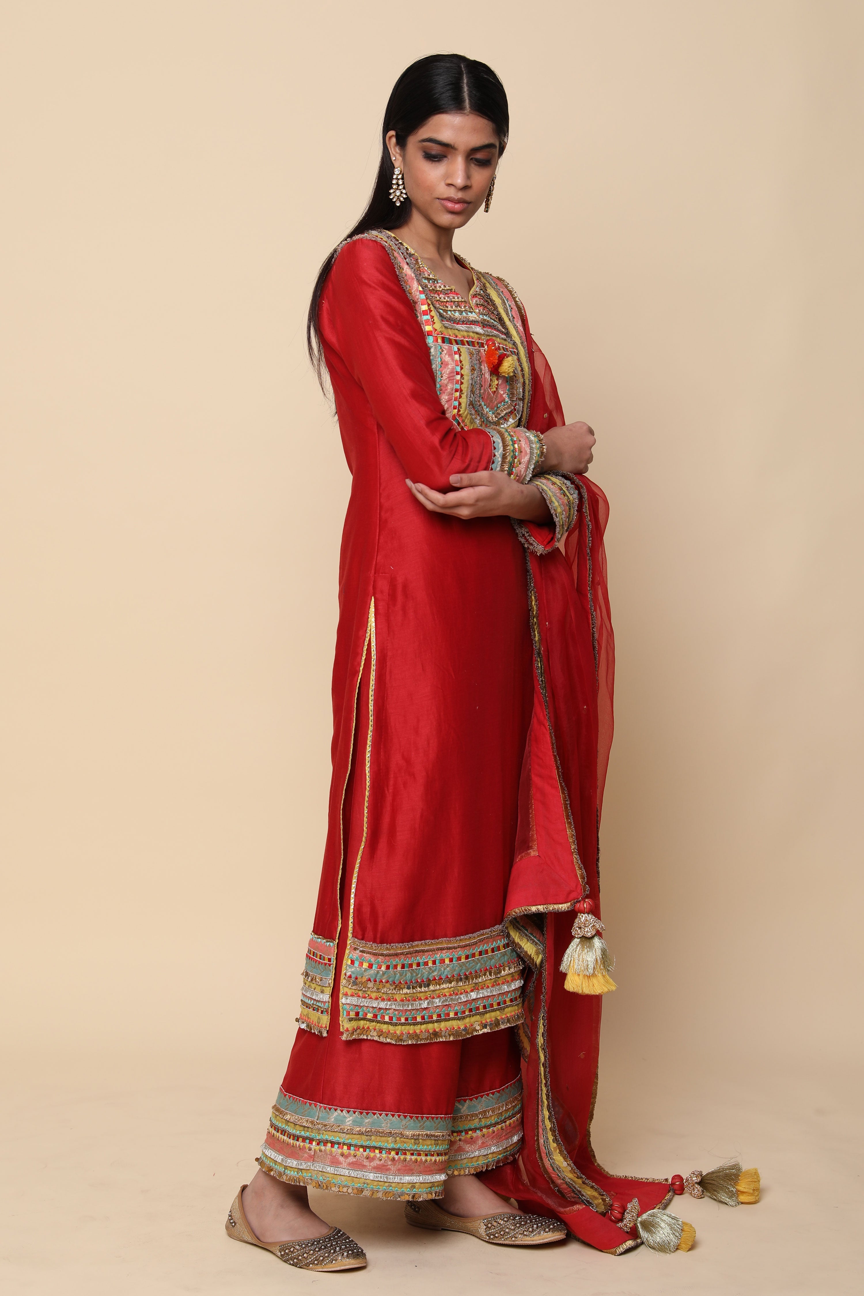 Sugandha Long Kurta With Wide Straight Pants