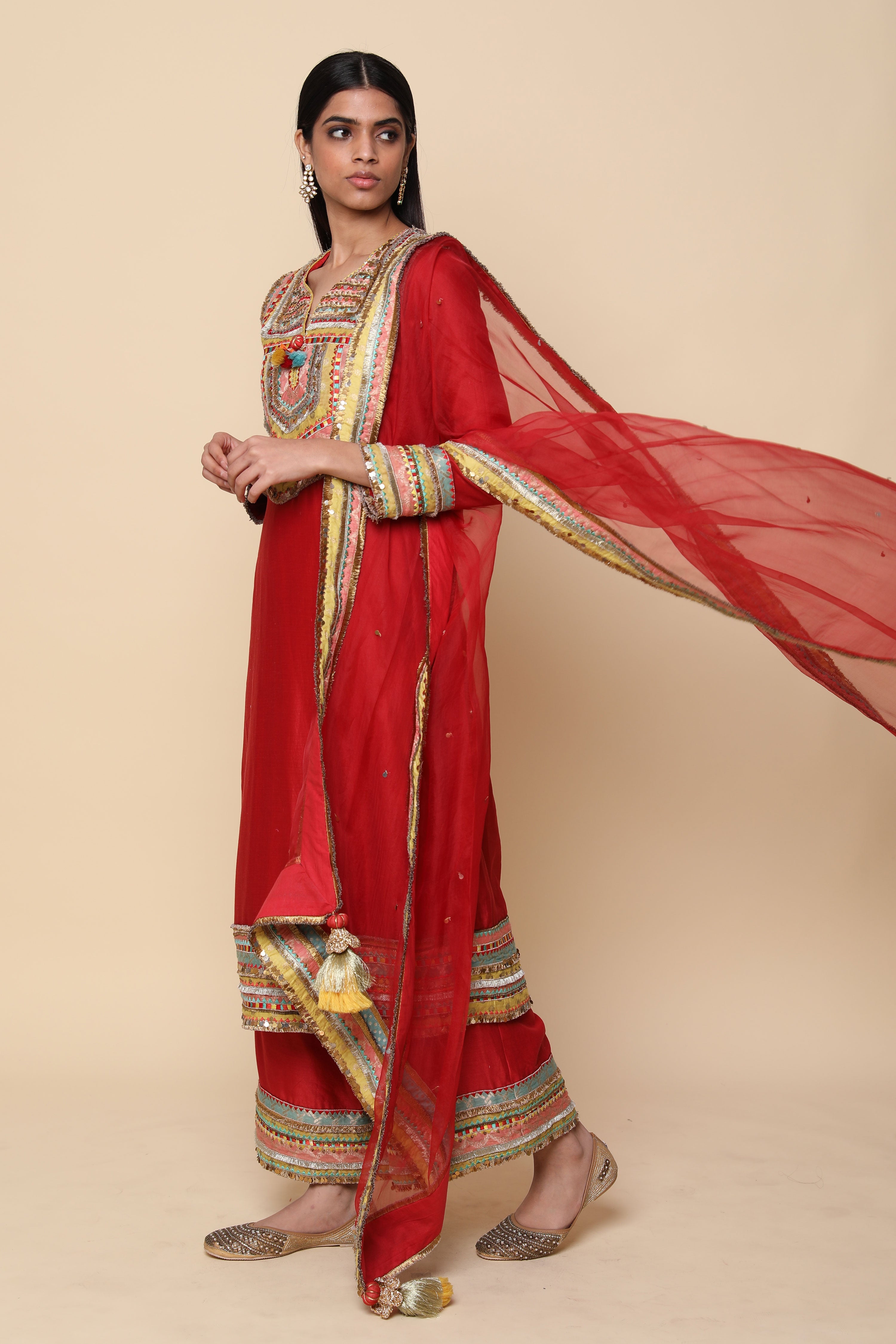 Sugandha Long Kurta With Wide Straight Pants