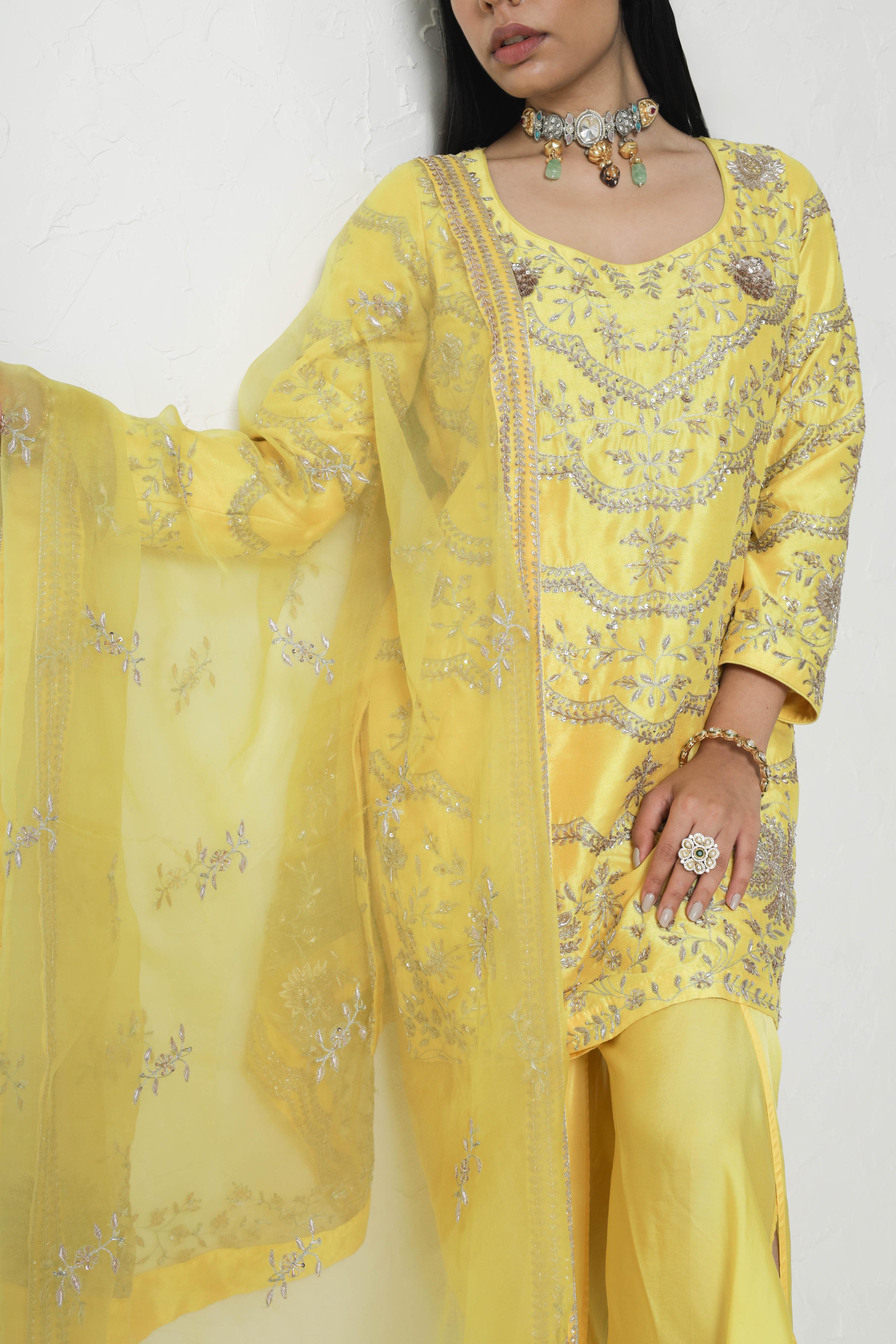 Titanium Kurta With Dhoti Pants