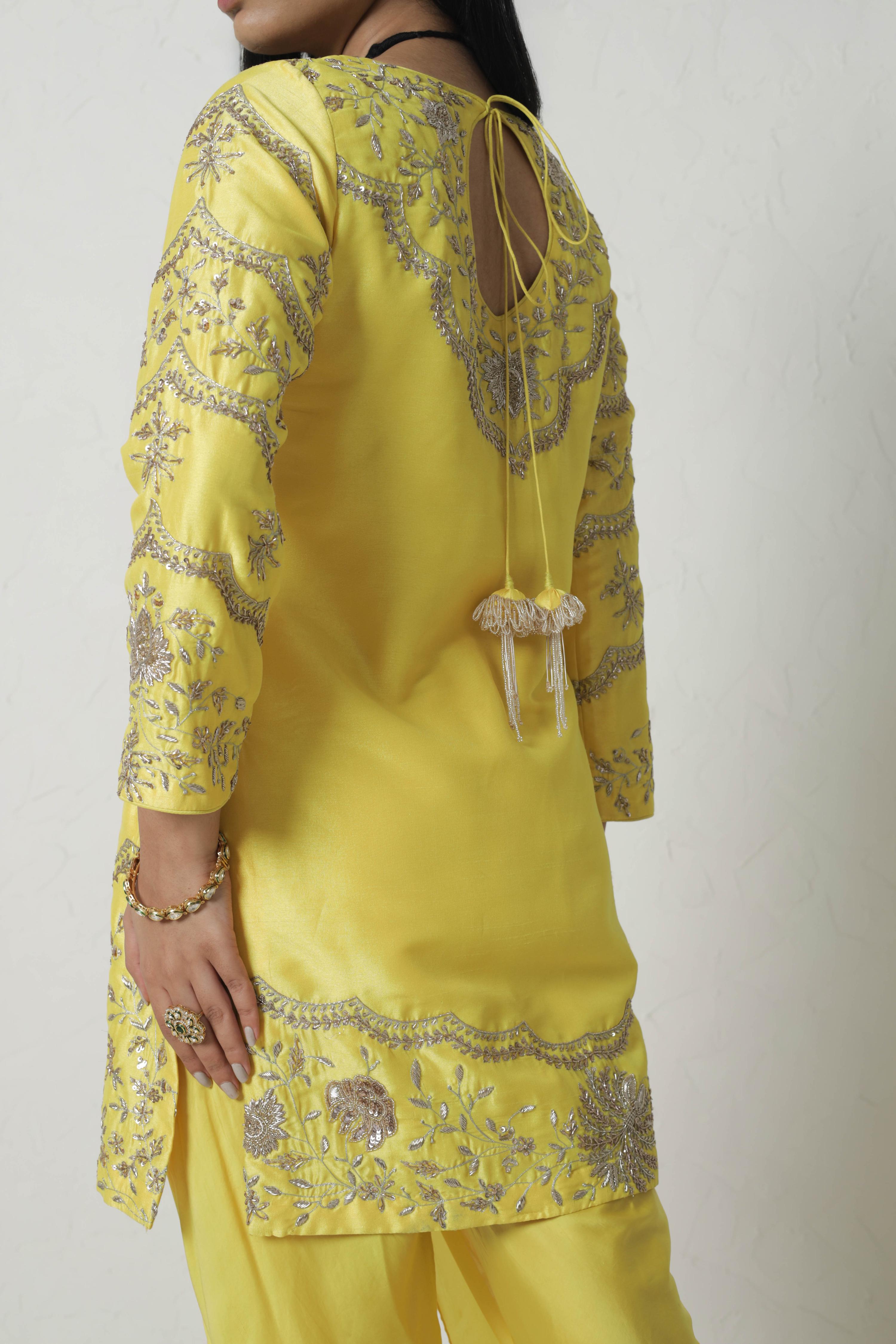 Titanium Kurta With Dhoti Pants
