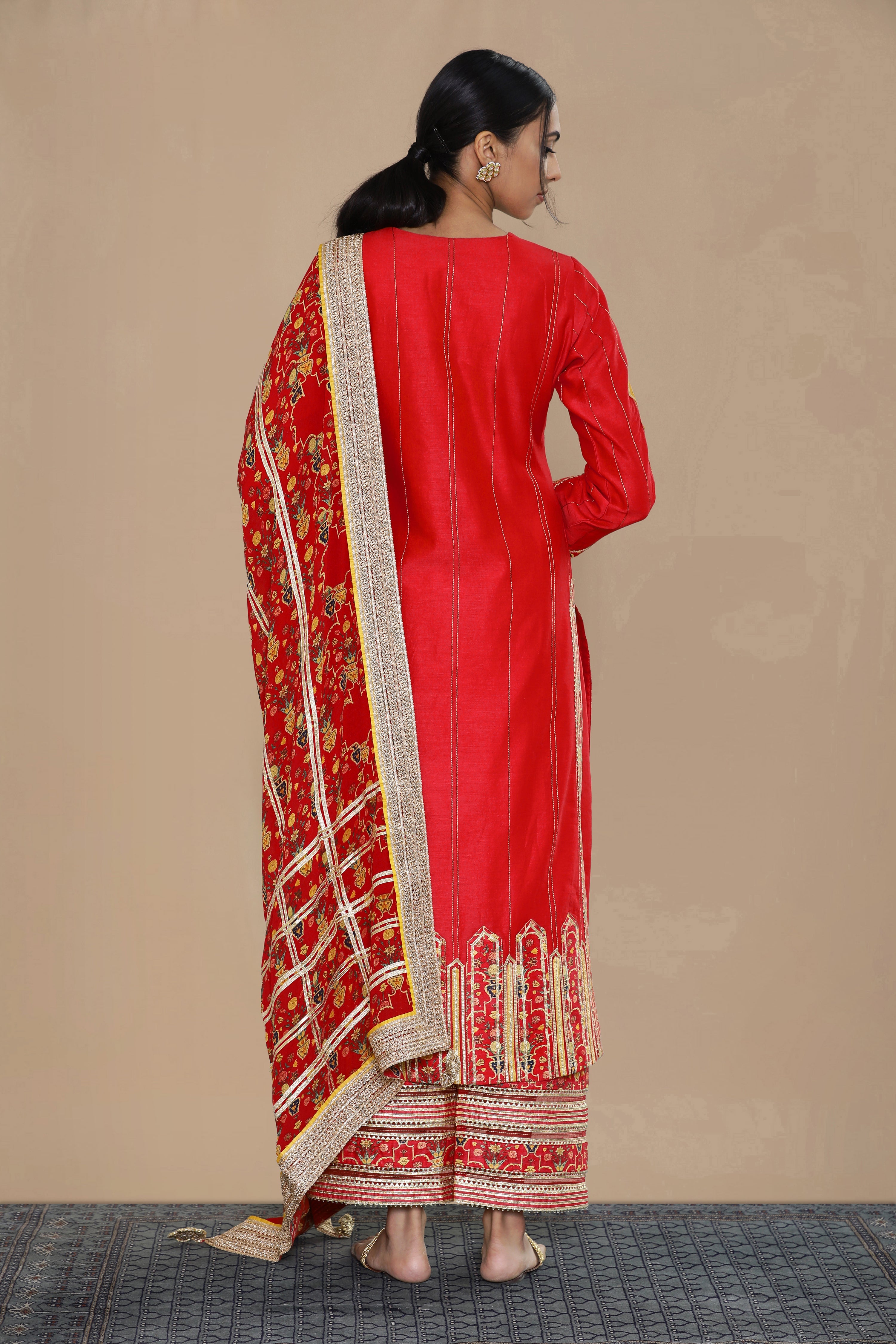 Amna Long Kurta With Wide Straight Pants