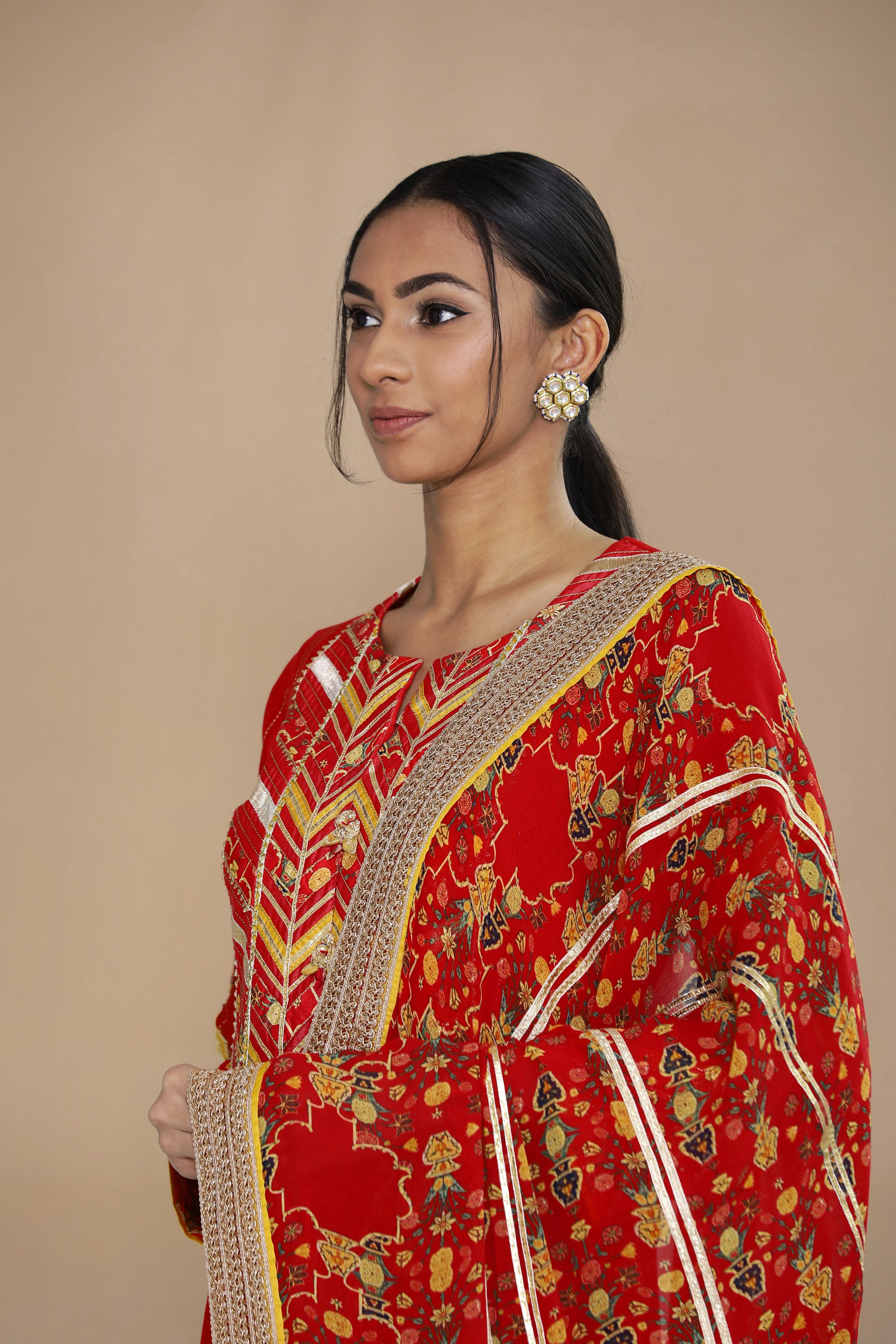 Amna Long Kurta With Wide Straight Pants