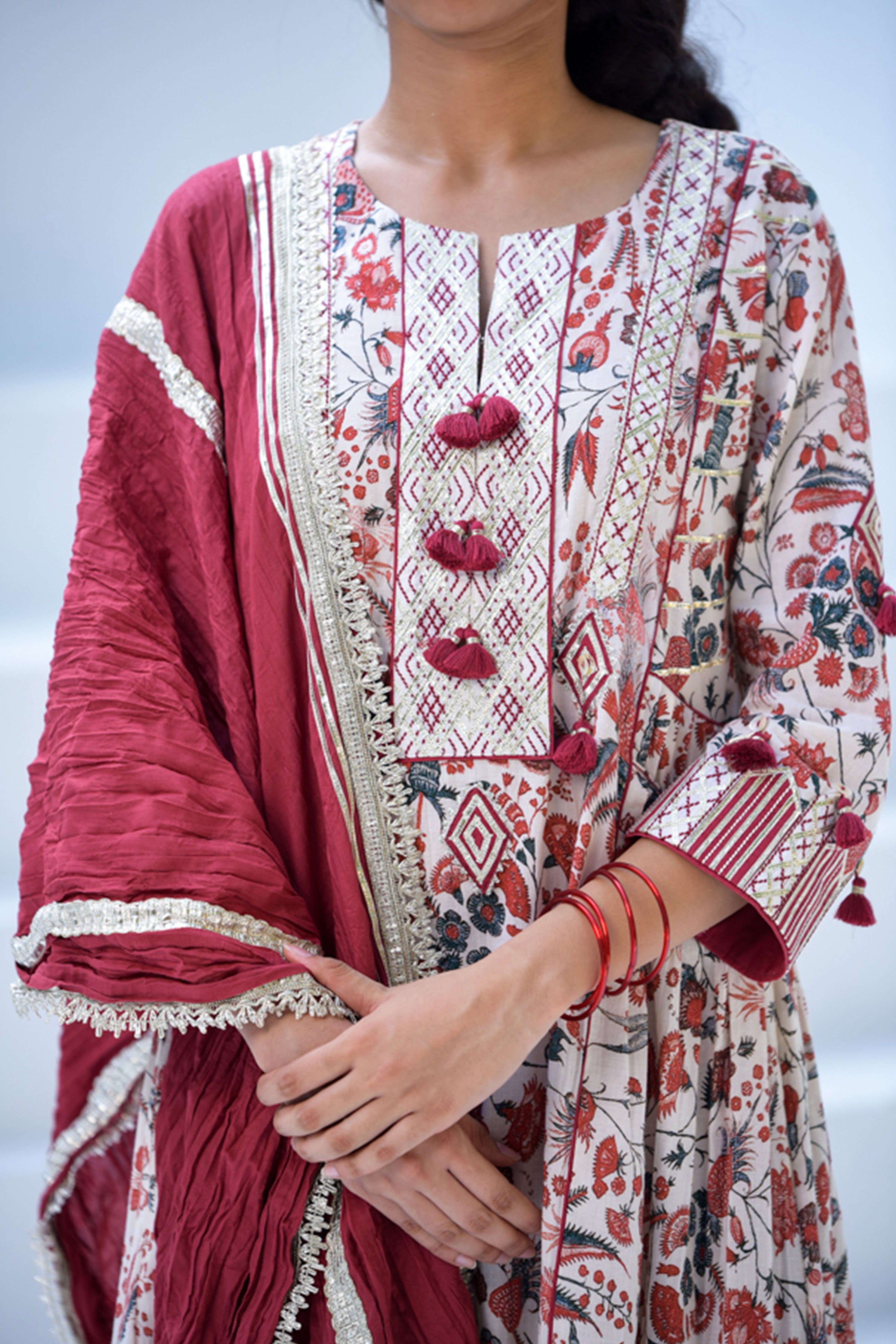 Bageecha Long Kurta With Straight Pants