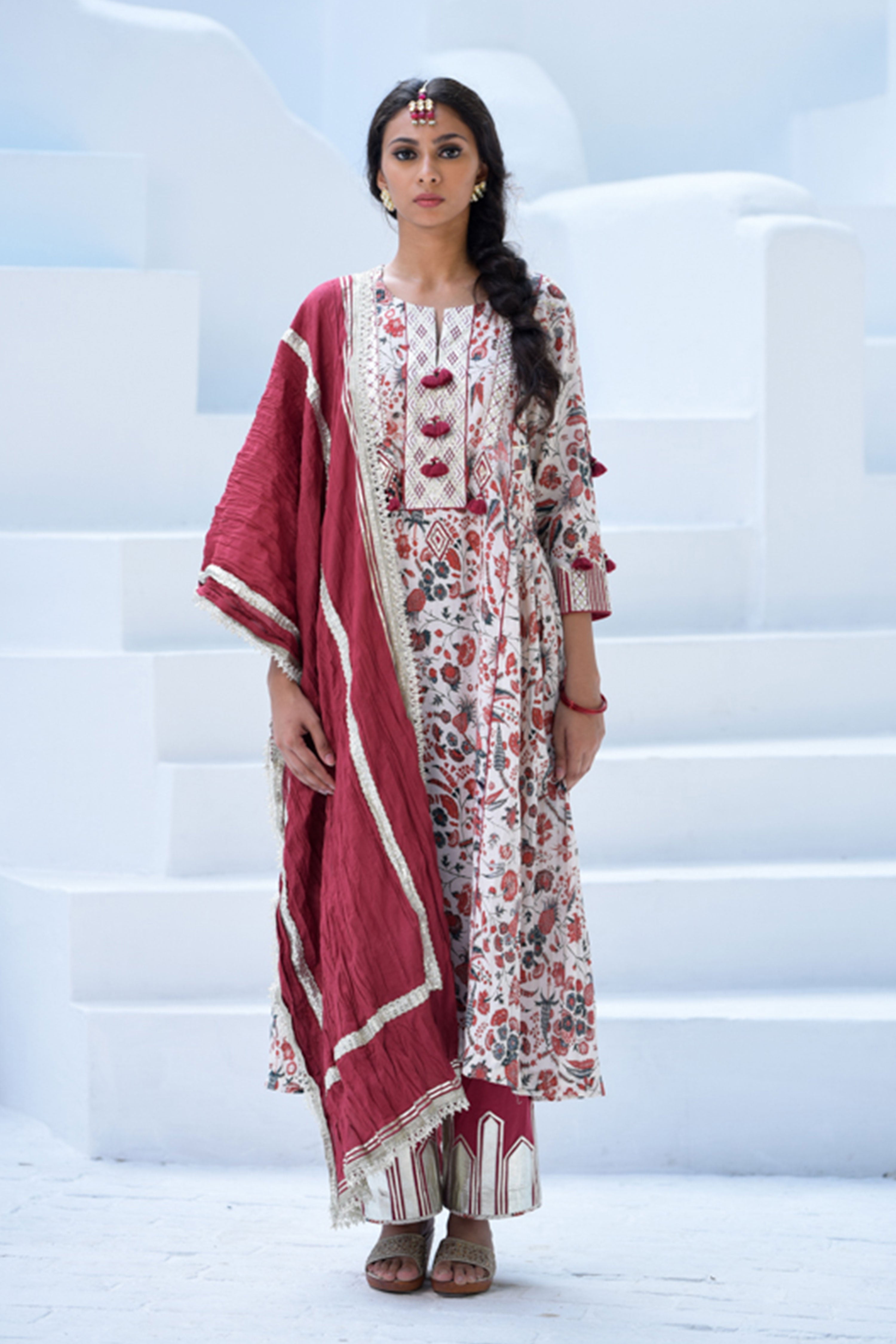 Bageecha Long Kurta With Straight Pants