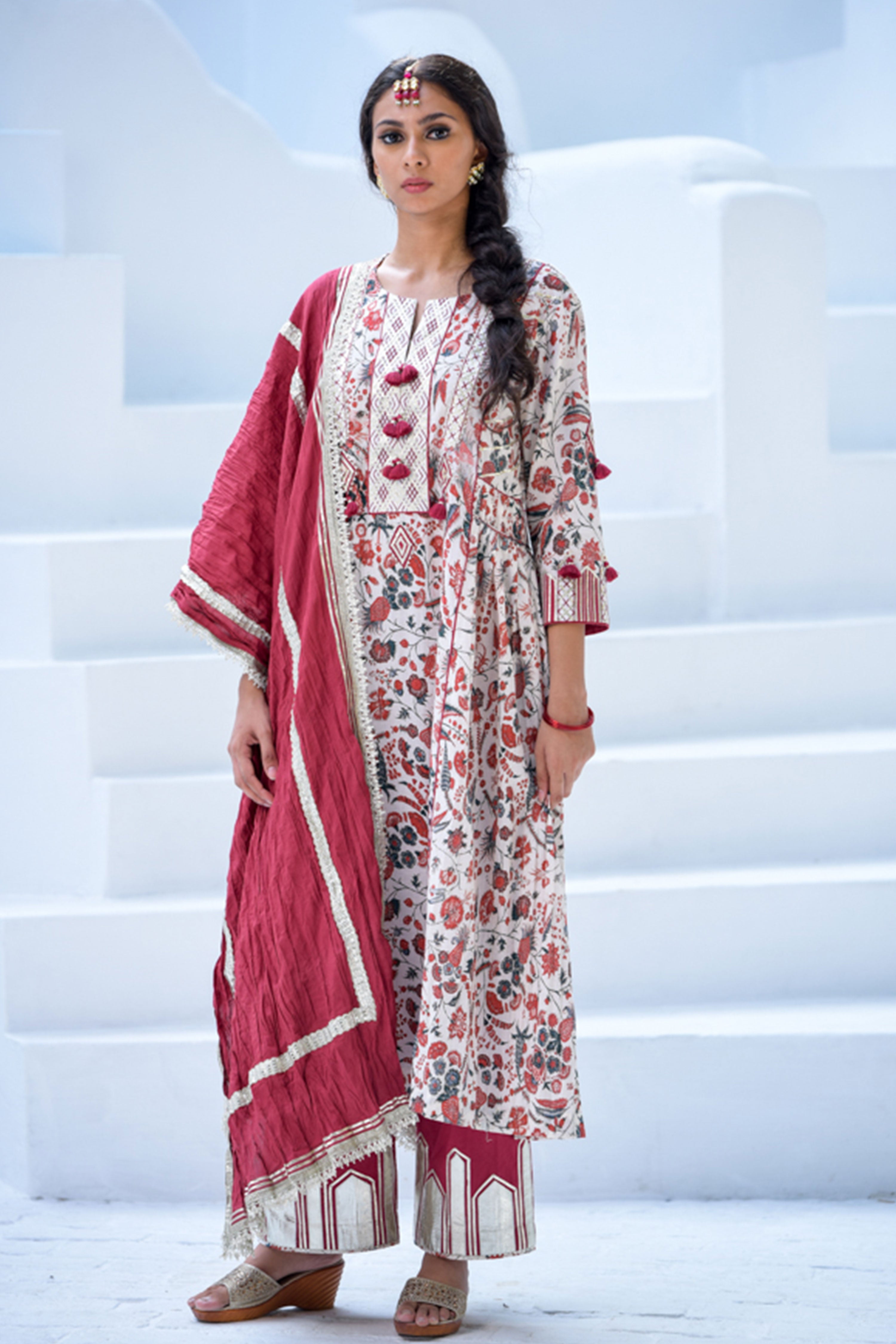 Bageecha Long Kurta With Straight Pants