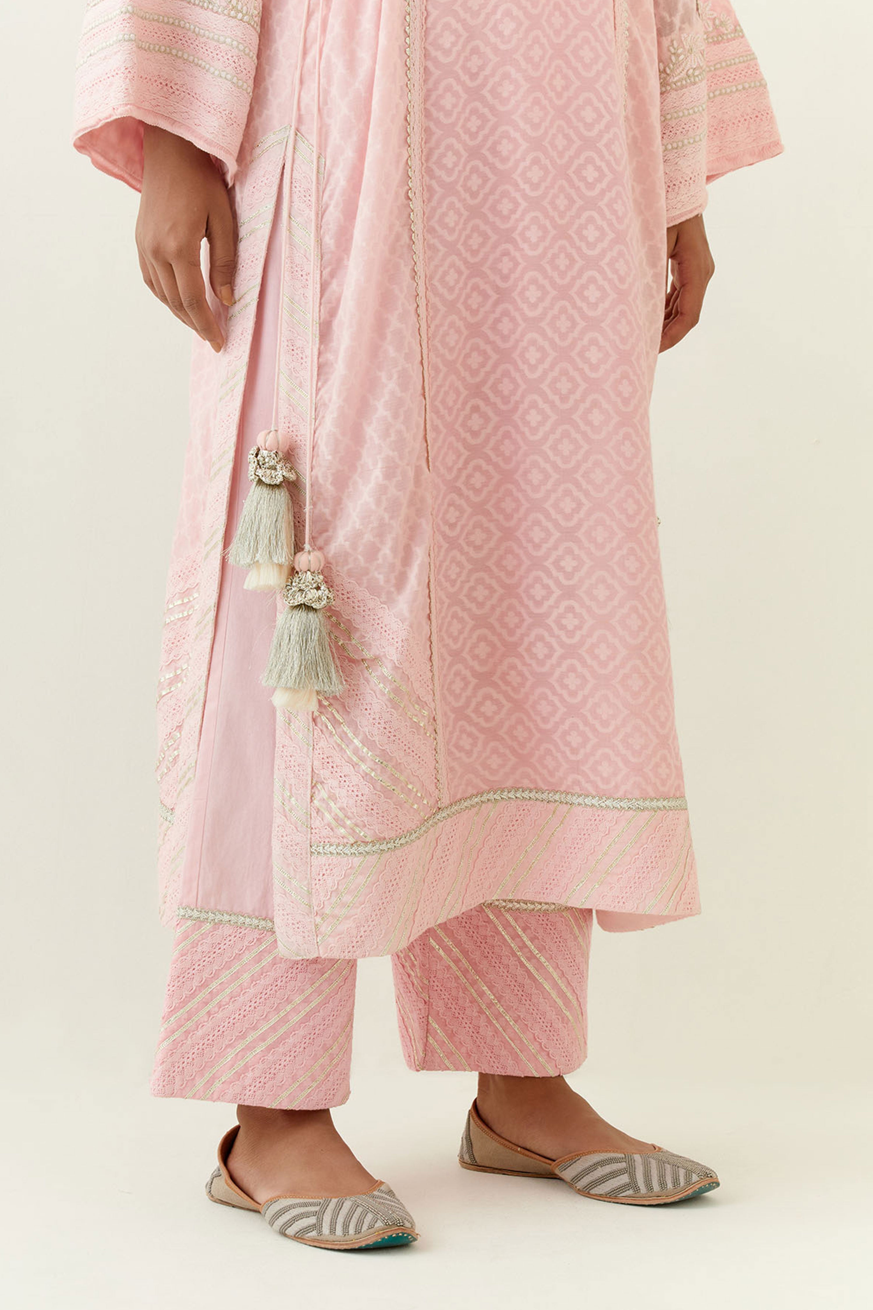 Jamdani Kaftan With Slip And Pants