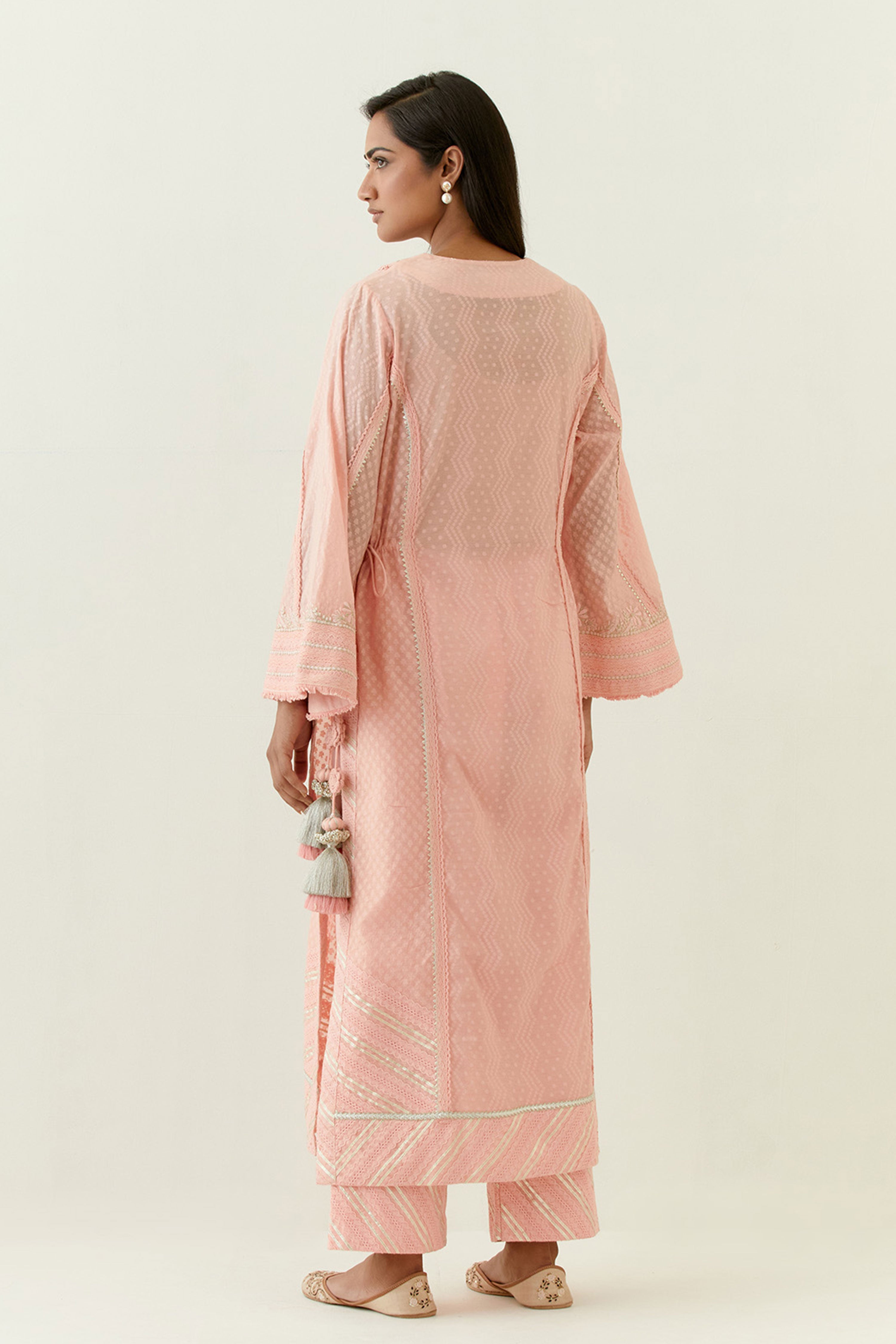 Jamdani Kaftan With Slip And Pants
