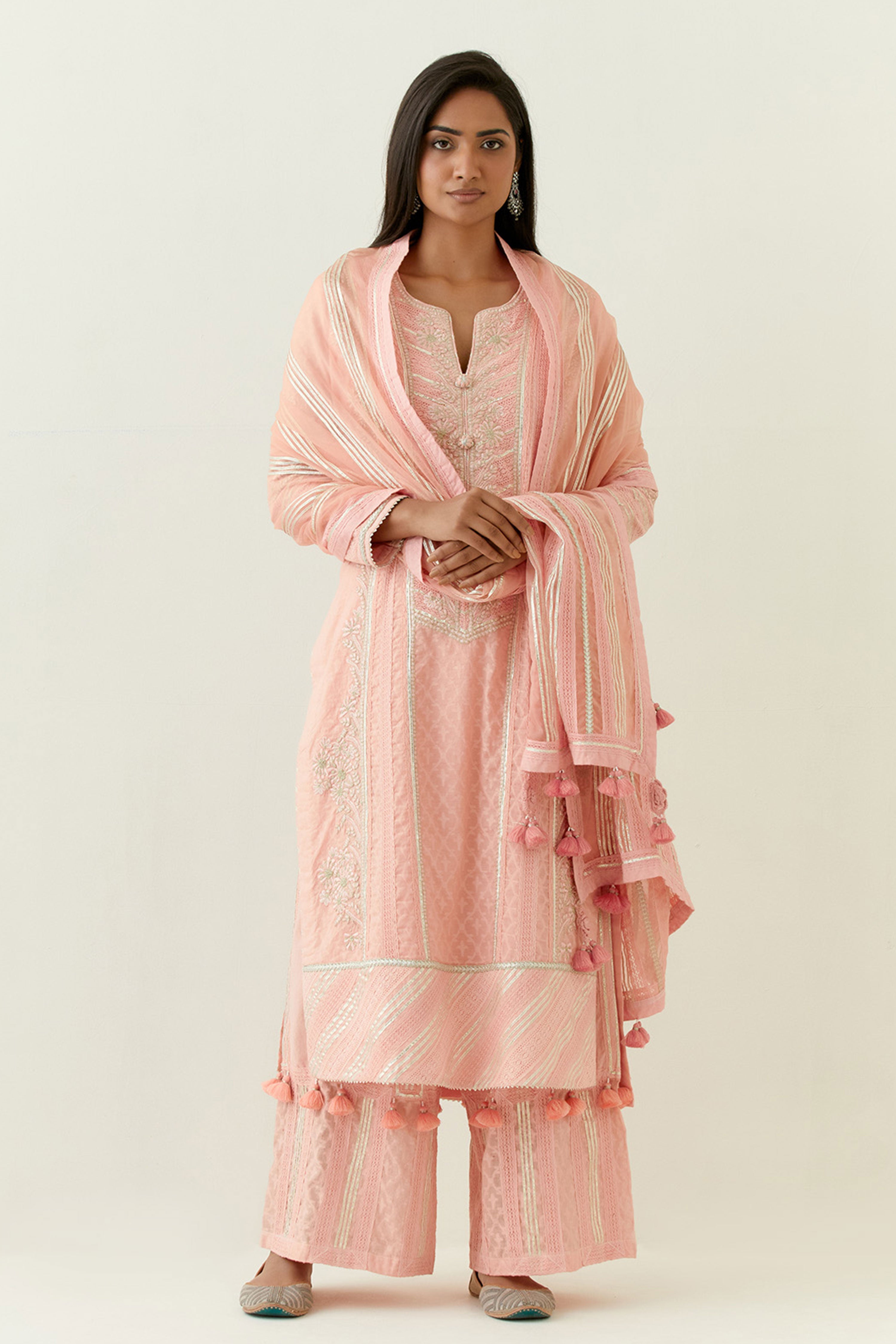 Jamdani Long Kurta With Pants
