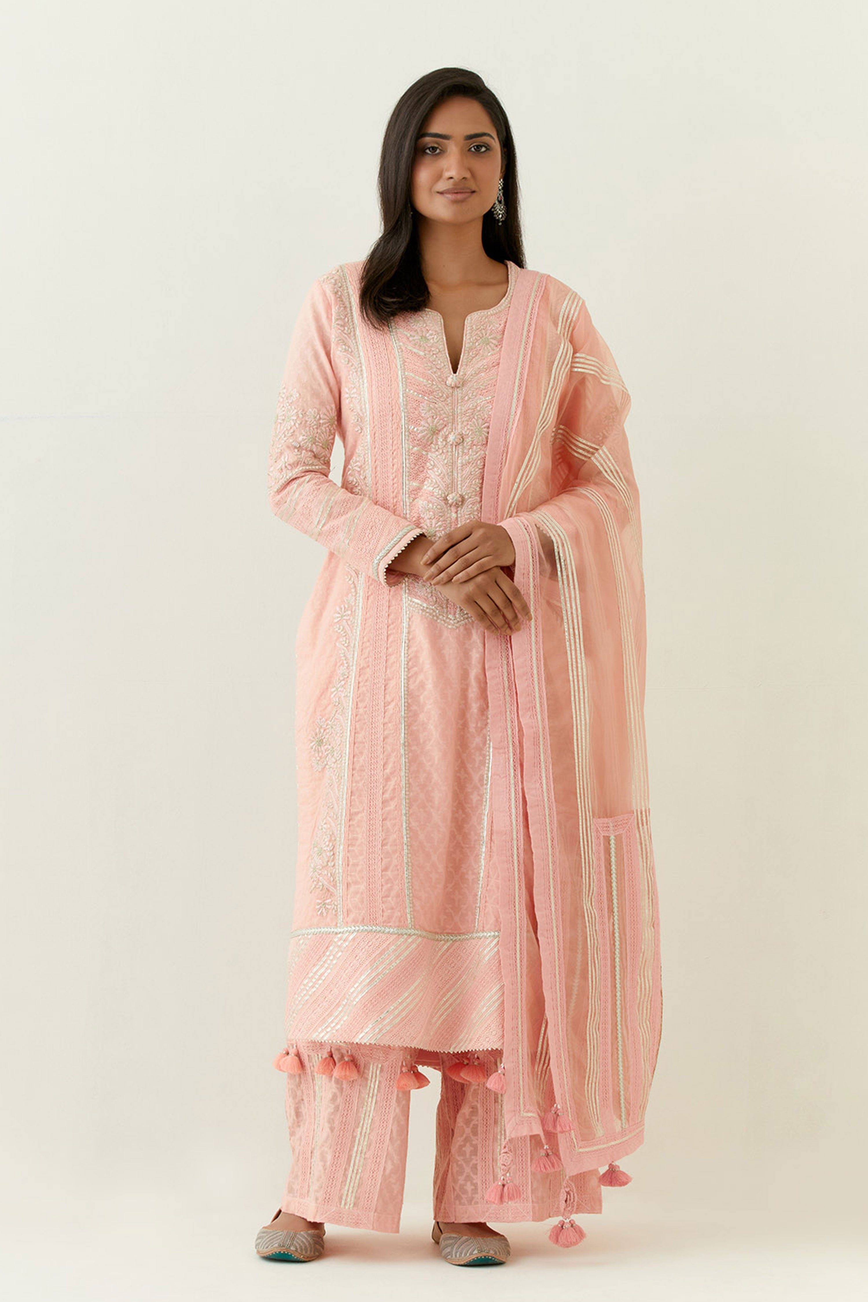 Jamdani Long Kurta With Pants