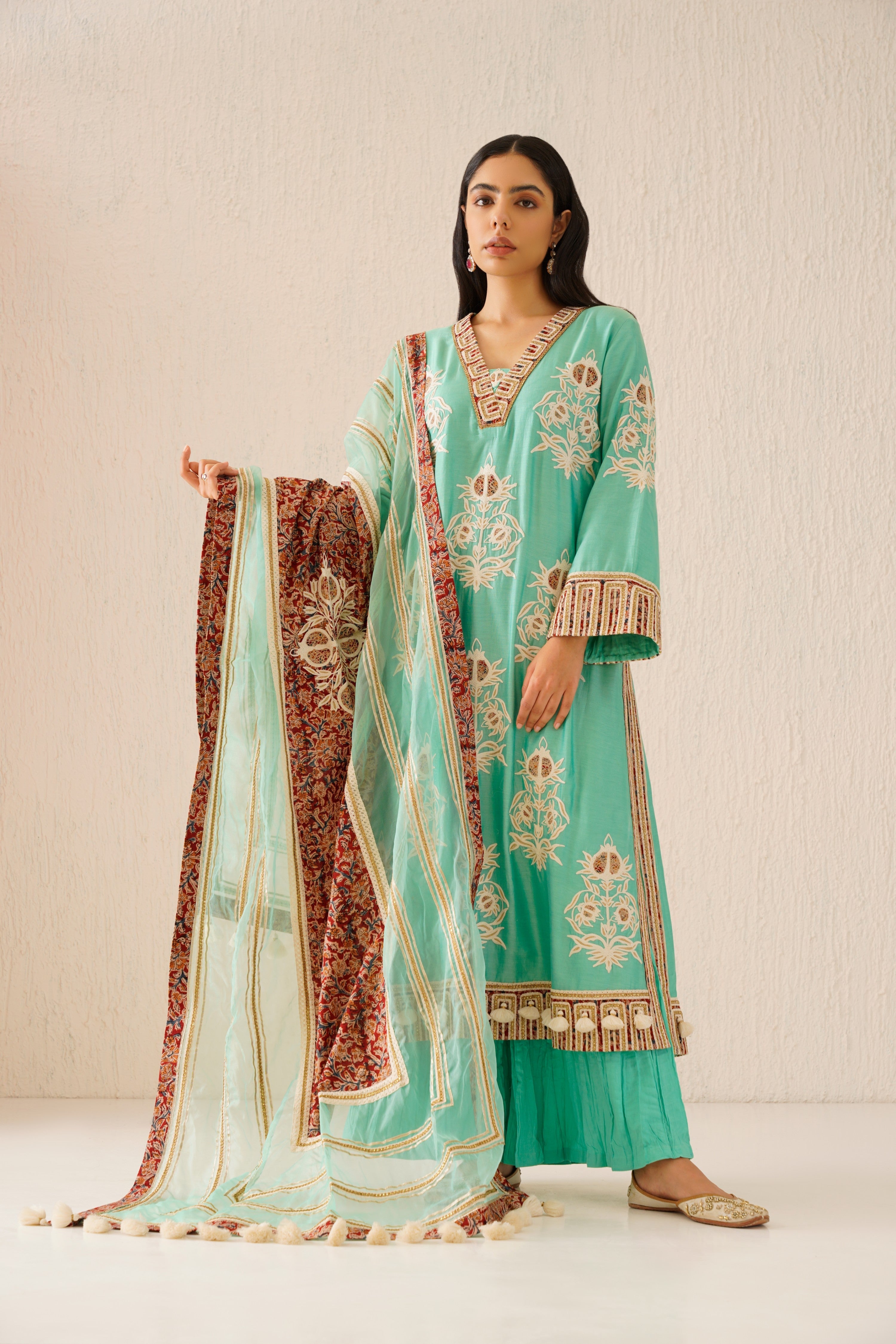 Anaar A-Line Kurta With Soft Crinkled Pants