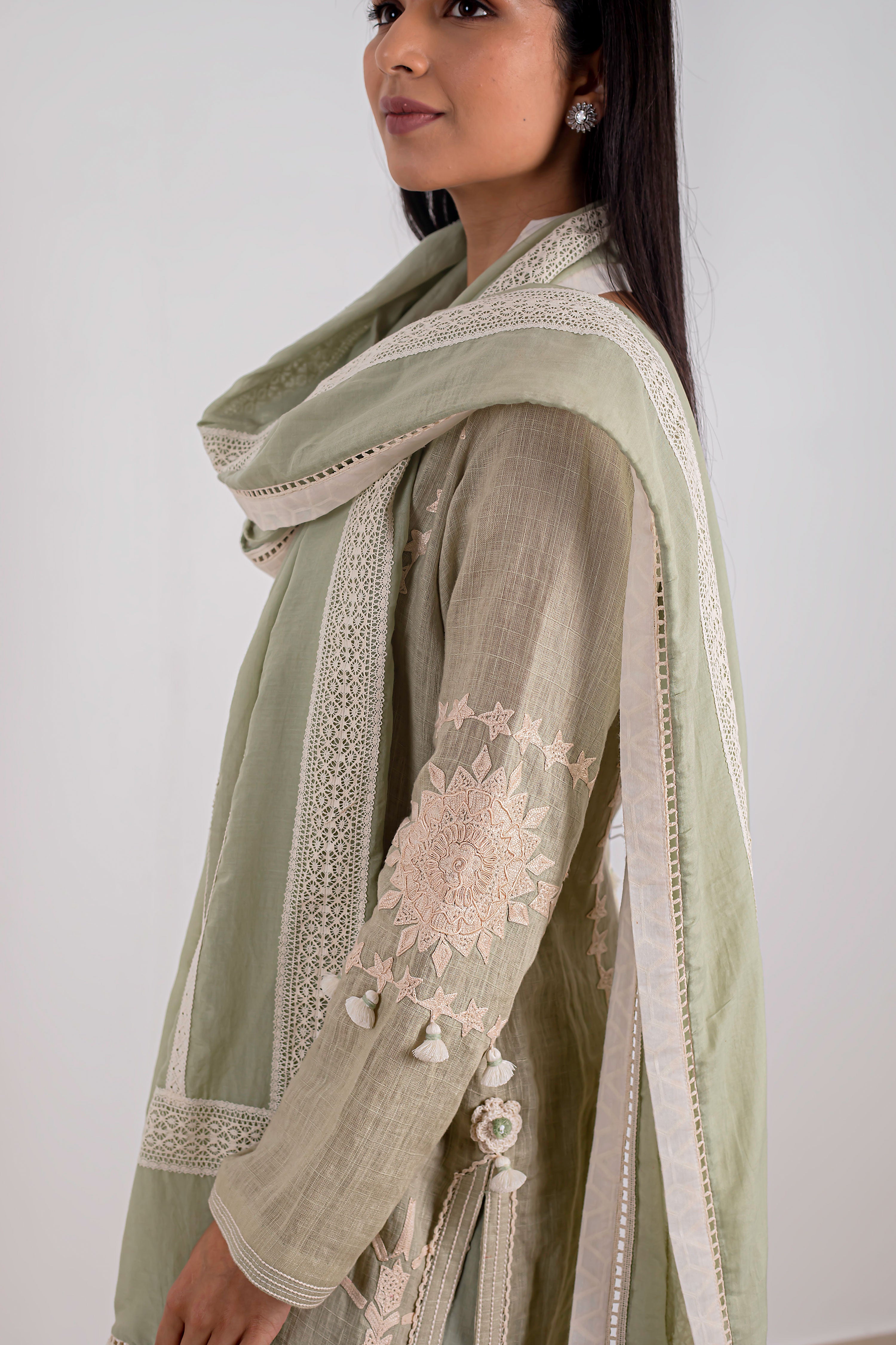 Sunflower Long Kurta With Wide Straight Pants