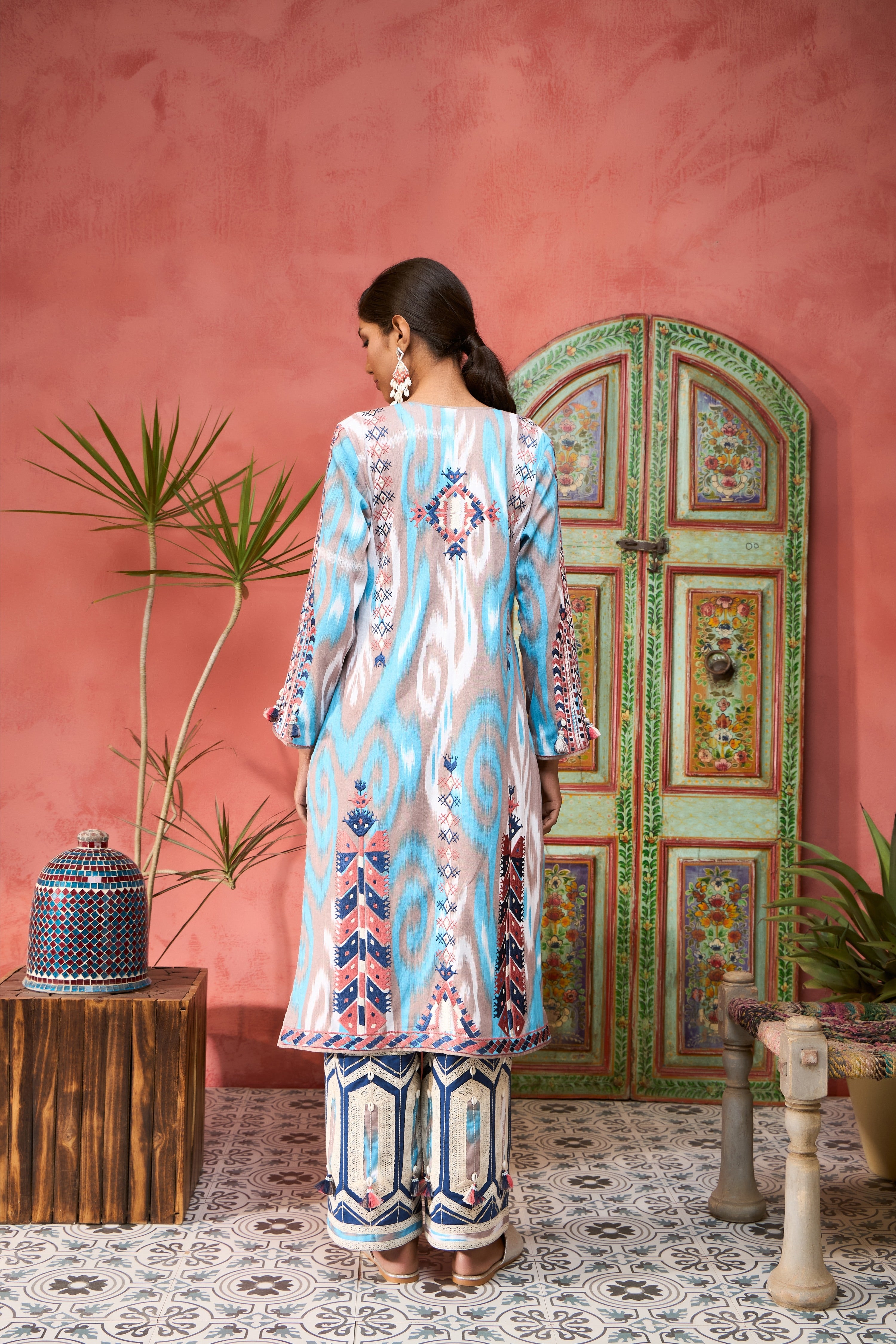Ikat Baloch Long With Pants