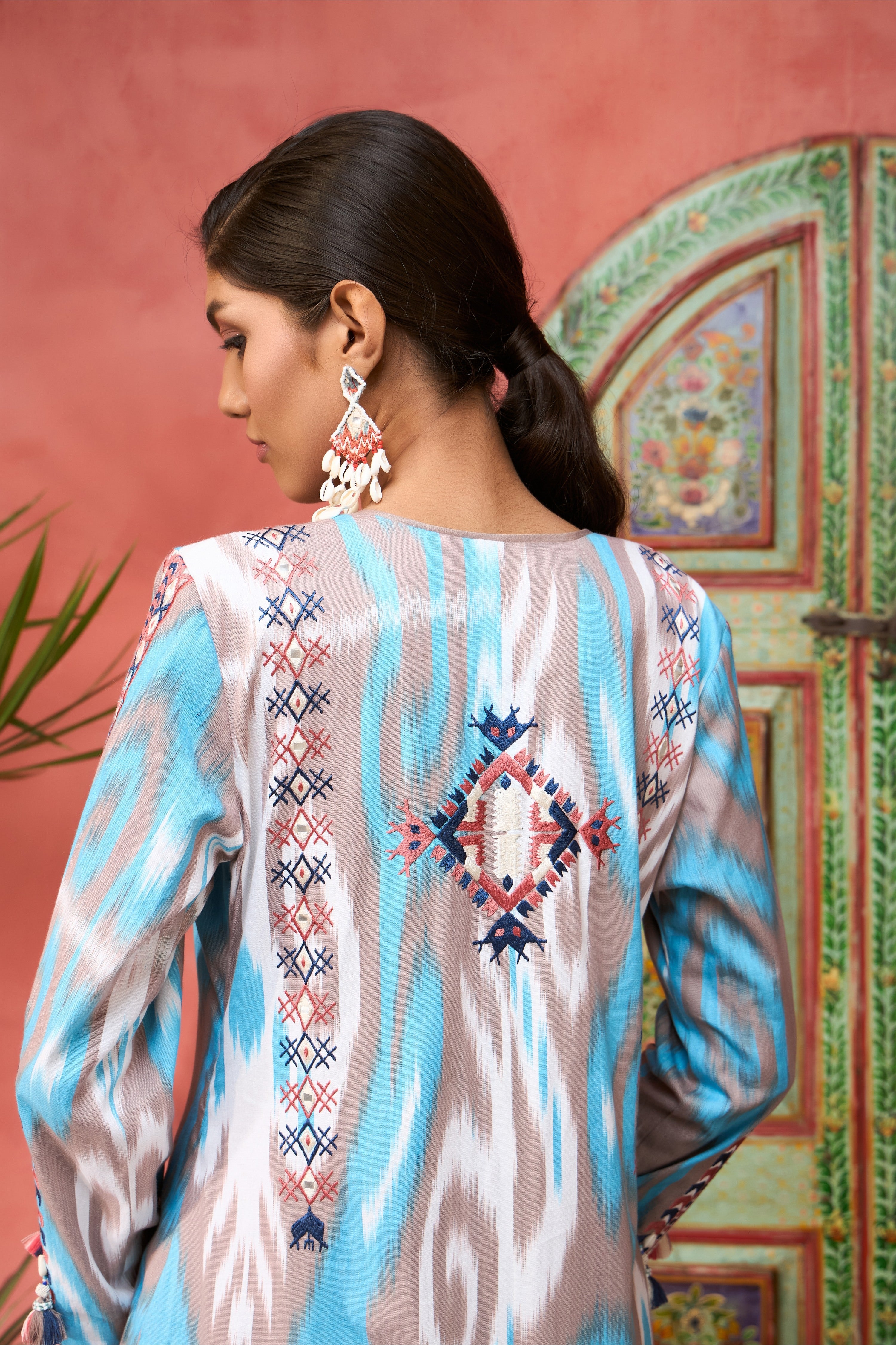 Ikat Baloch Long With Pants