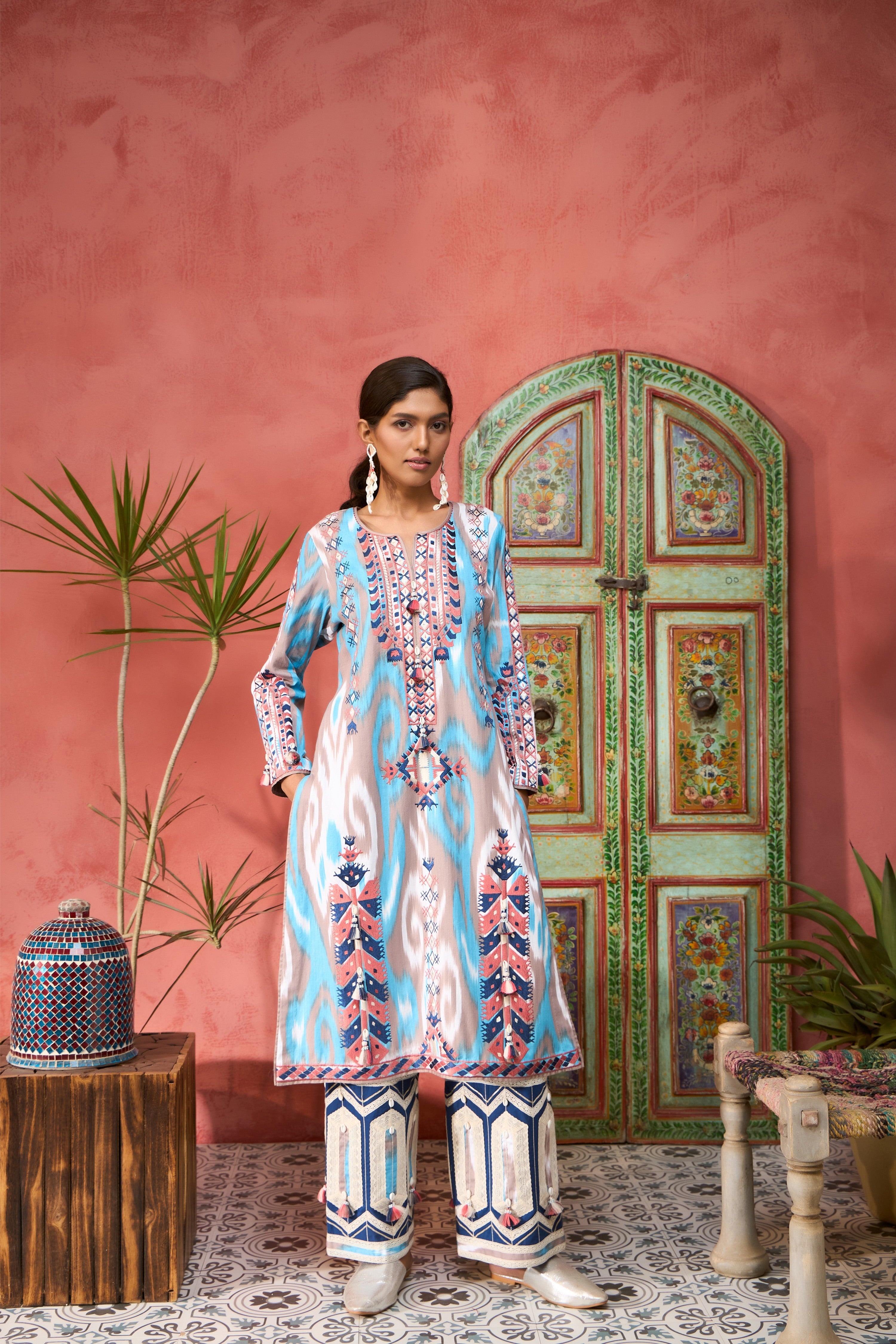 Ikat Baloch Long With Pants