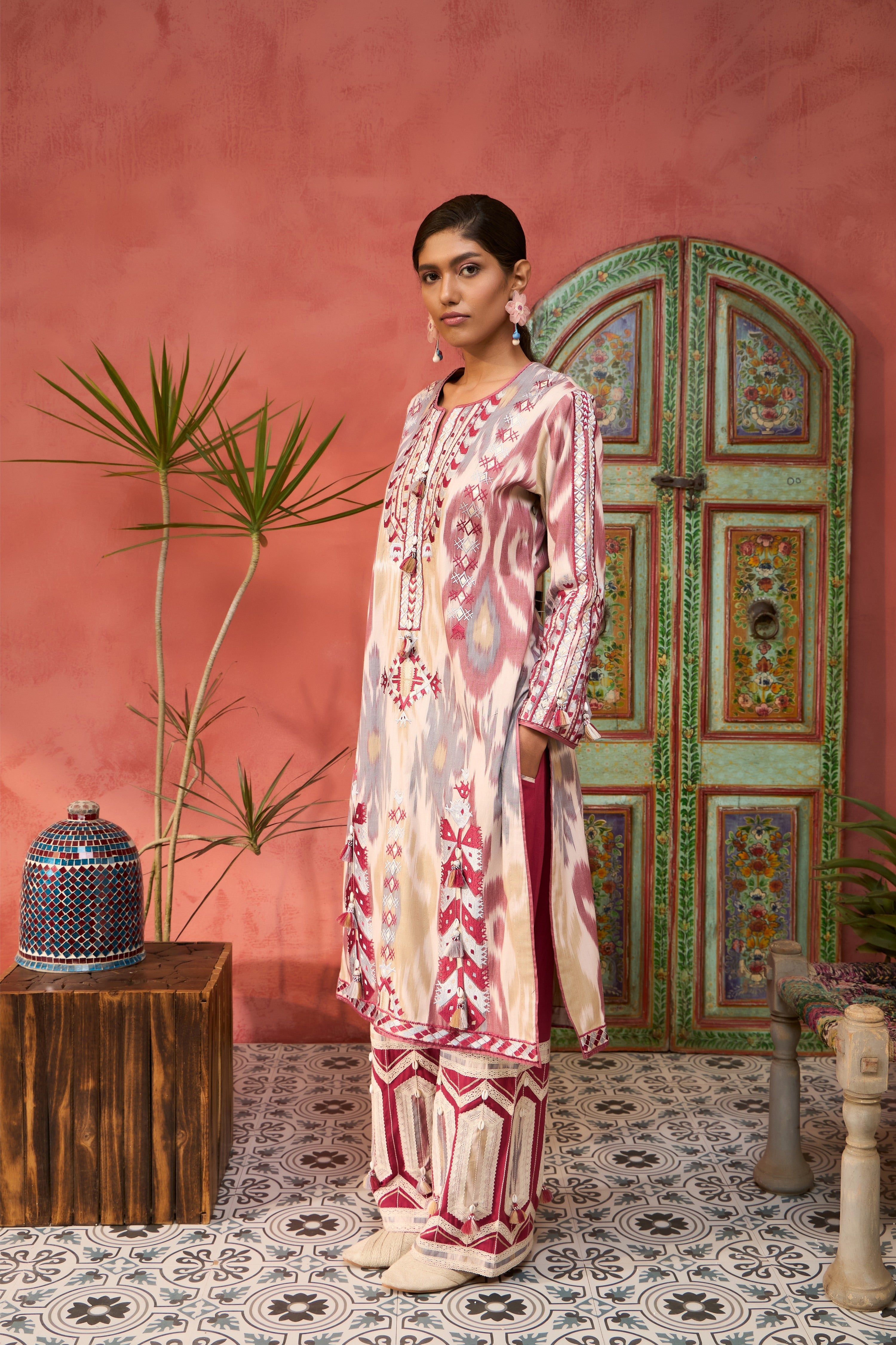 Ikat Baloch Long With Pants